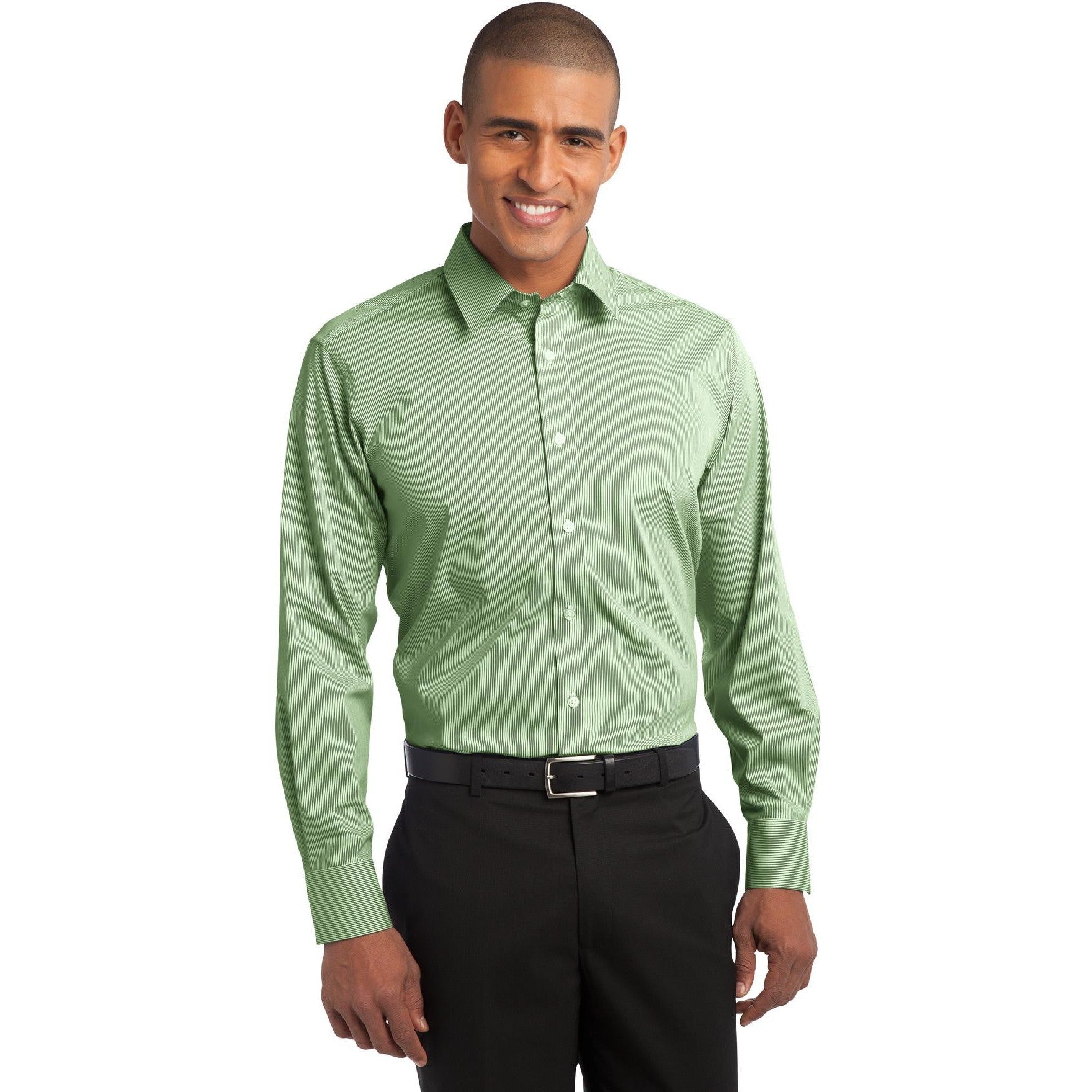 CLOSEOUT - Port Authority Fine Stripe Stretch Poplin Shirt