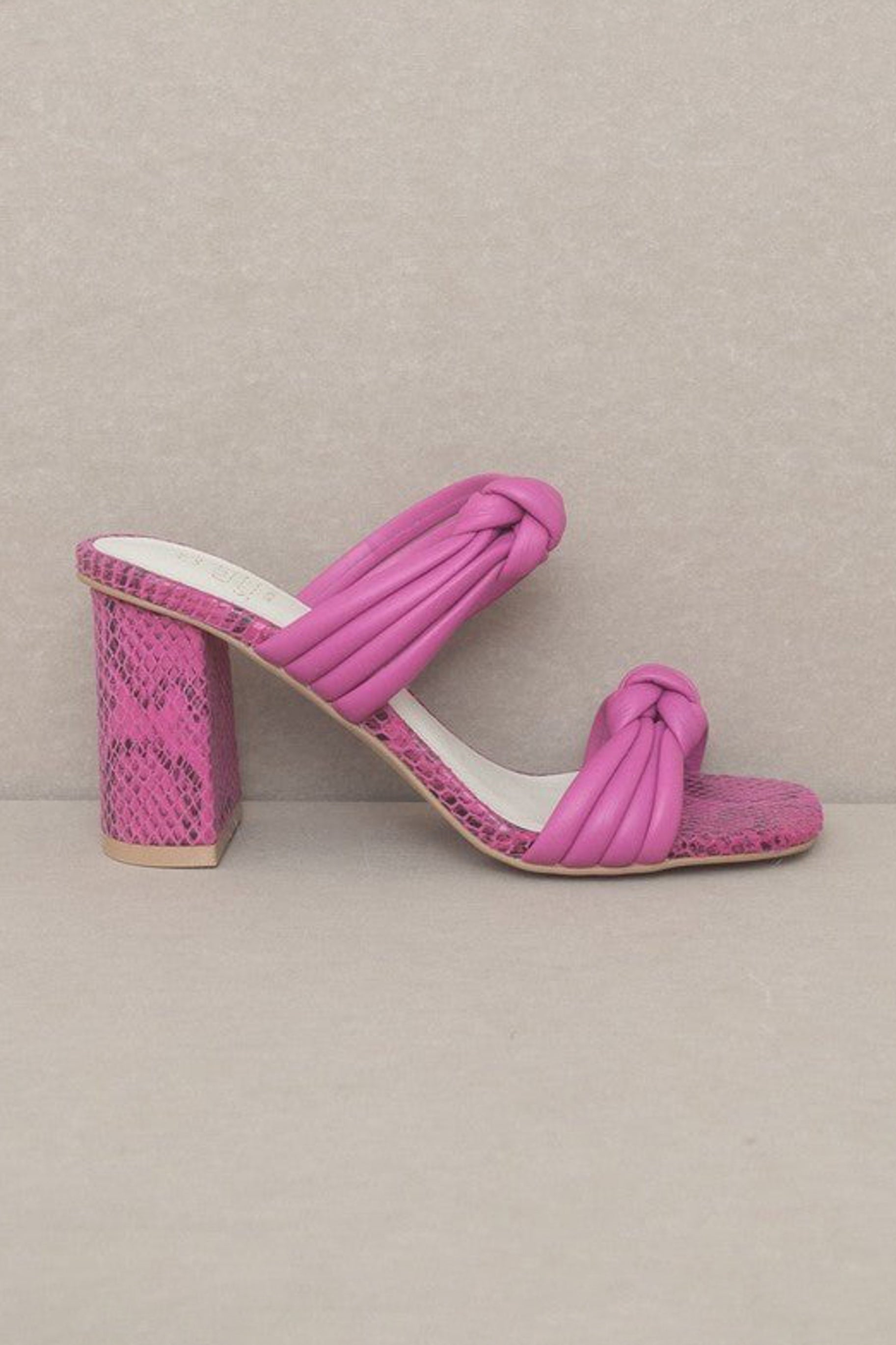 Raquel Strappy Knot Heel - Fuchsia