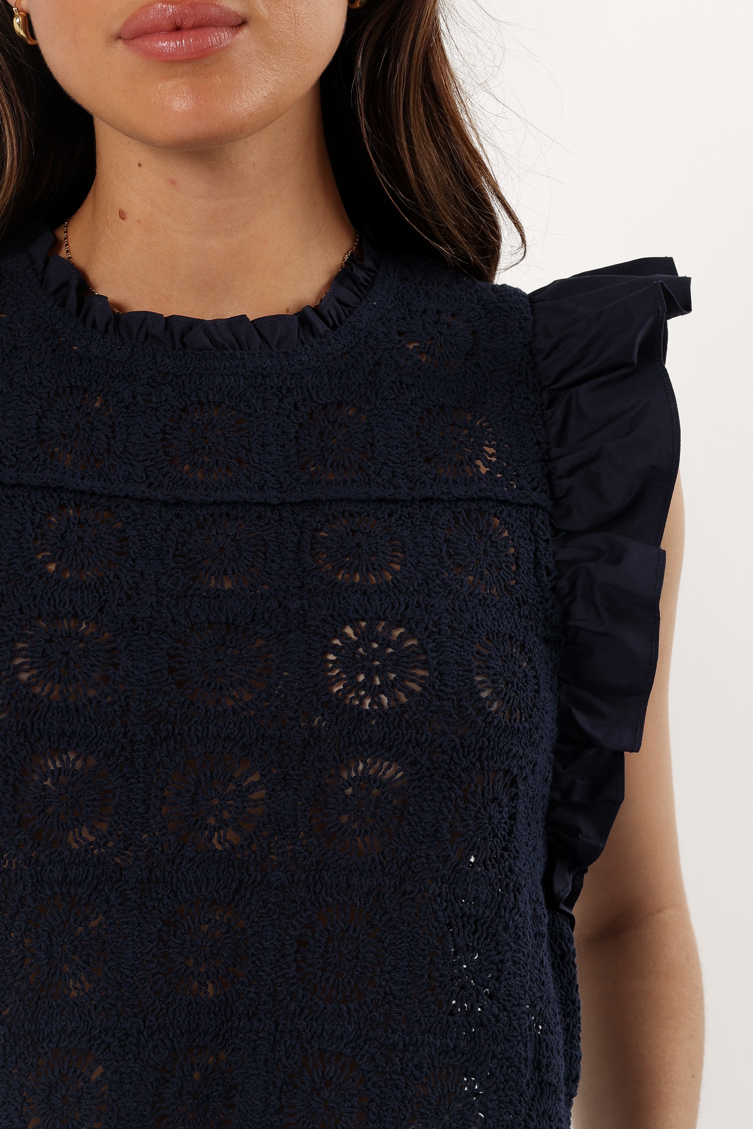 Fiona Knit Top - Navy