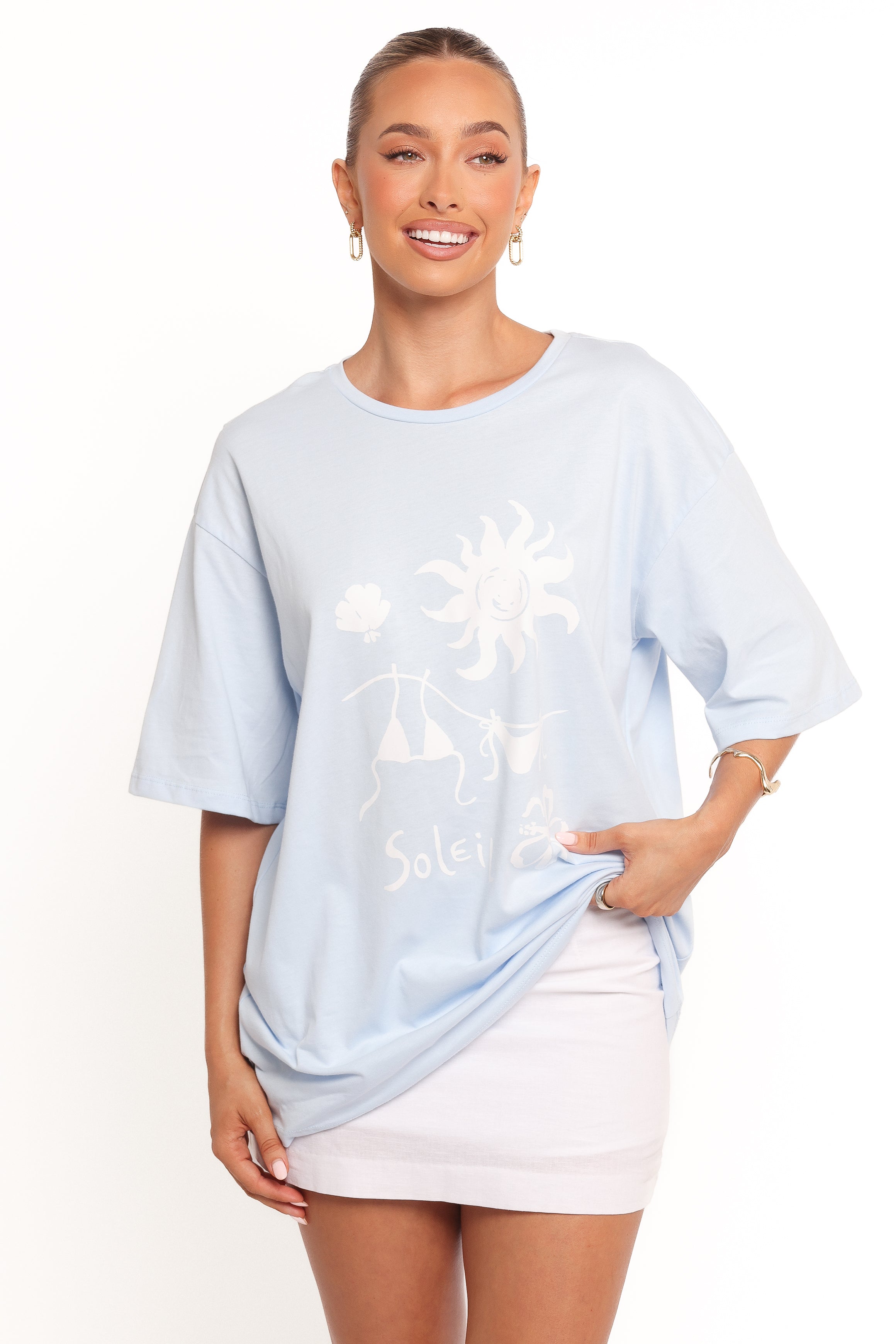 Mia Graphic Tee - Blue Soleil