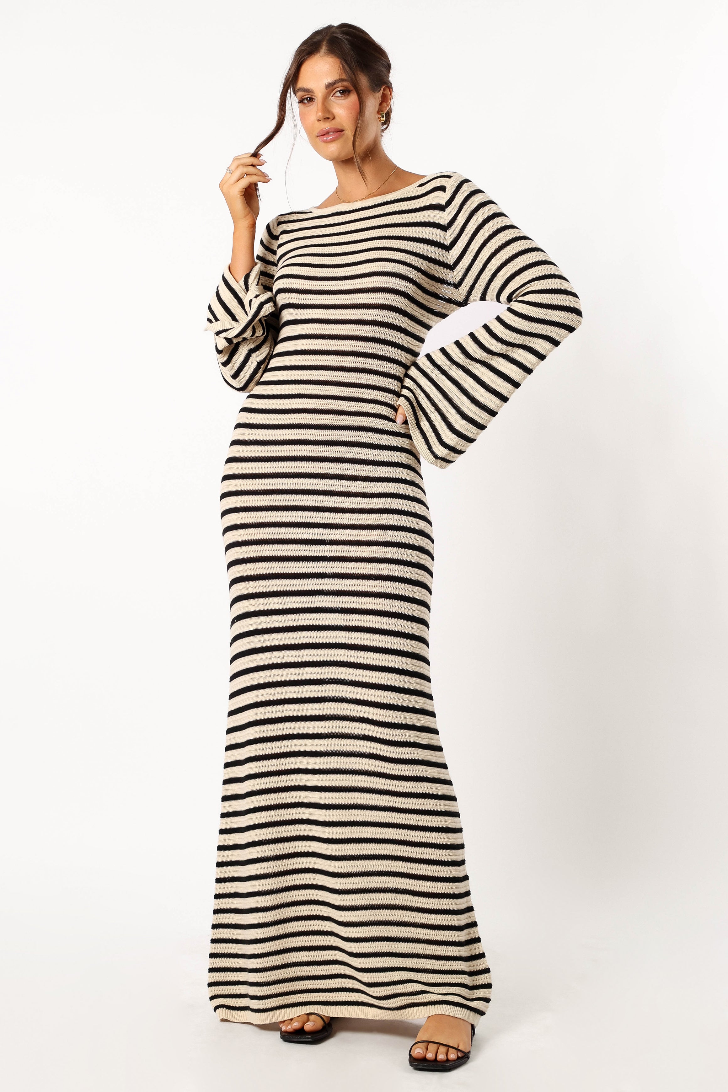 Cherie Knit Maxi Dress - Sand Black