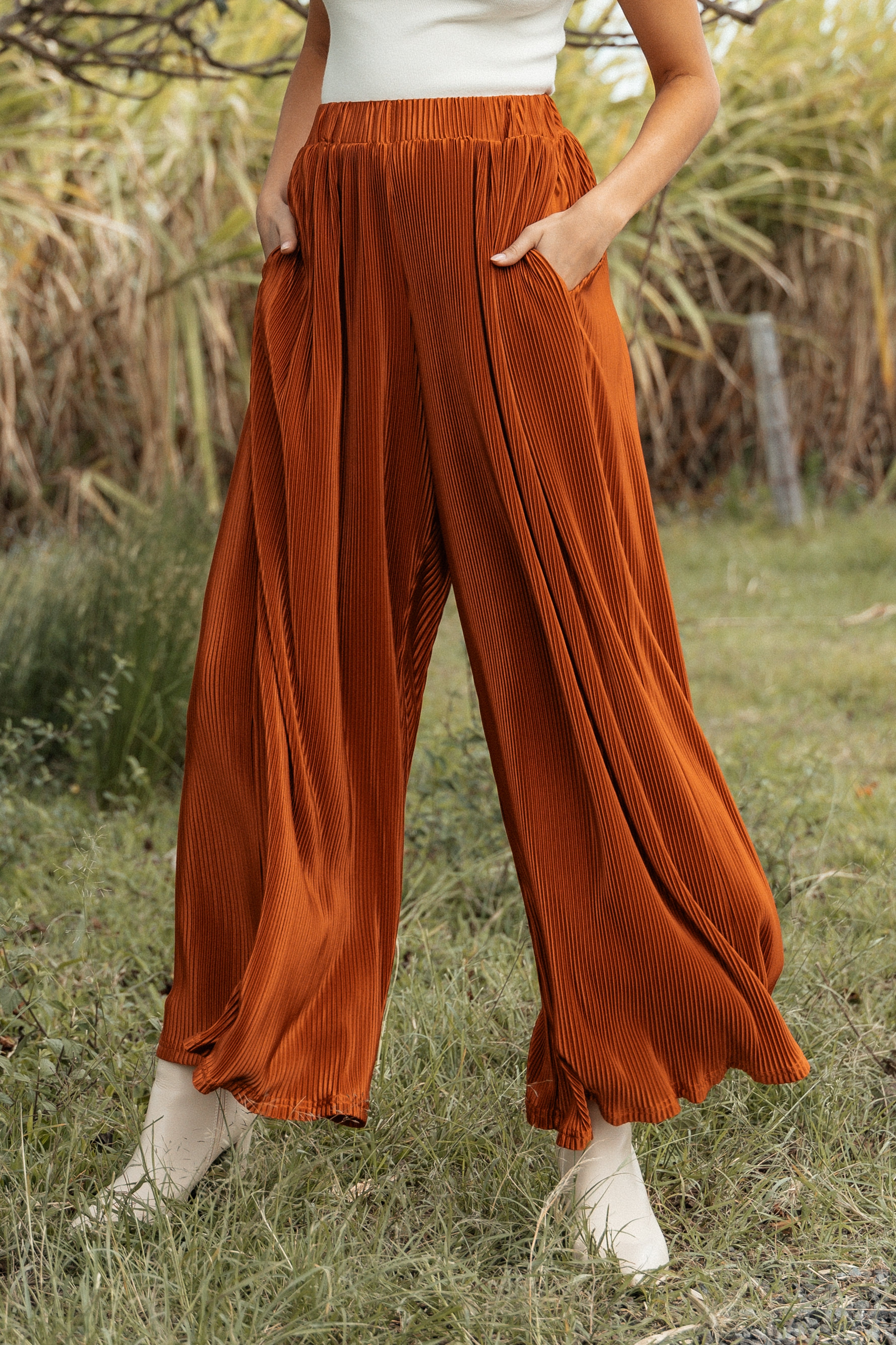 Leria Wide Pant - Burnt Orange