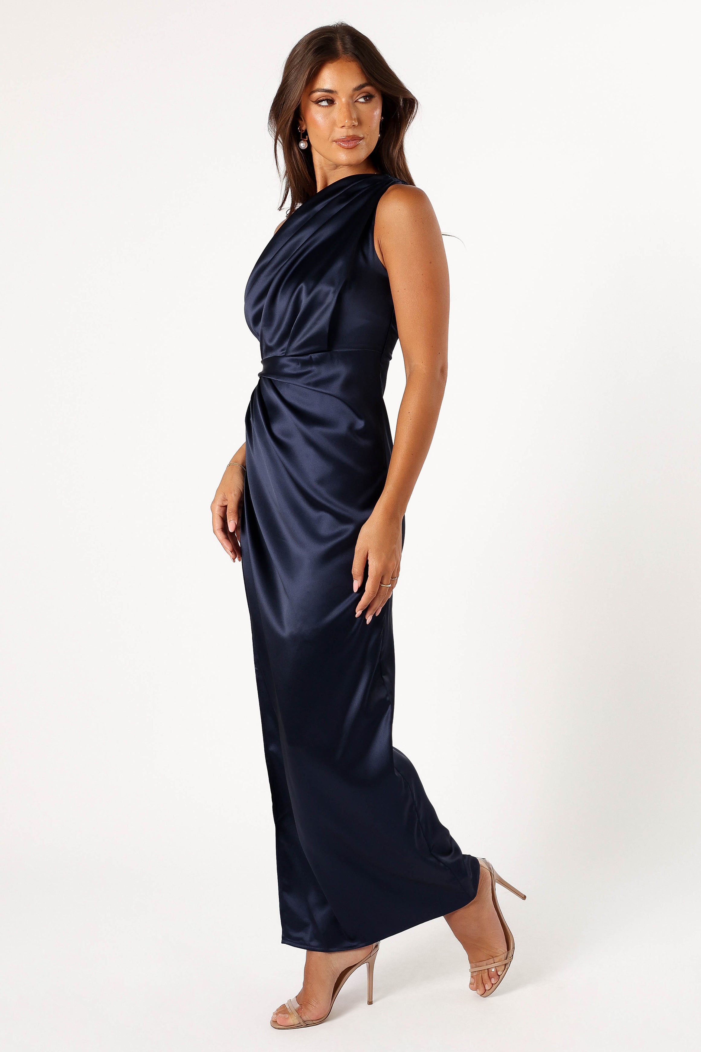 Nadia One Shoulder Maxi Dress - Navy