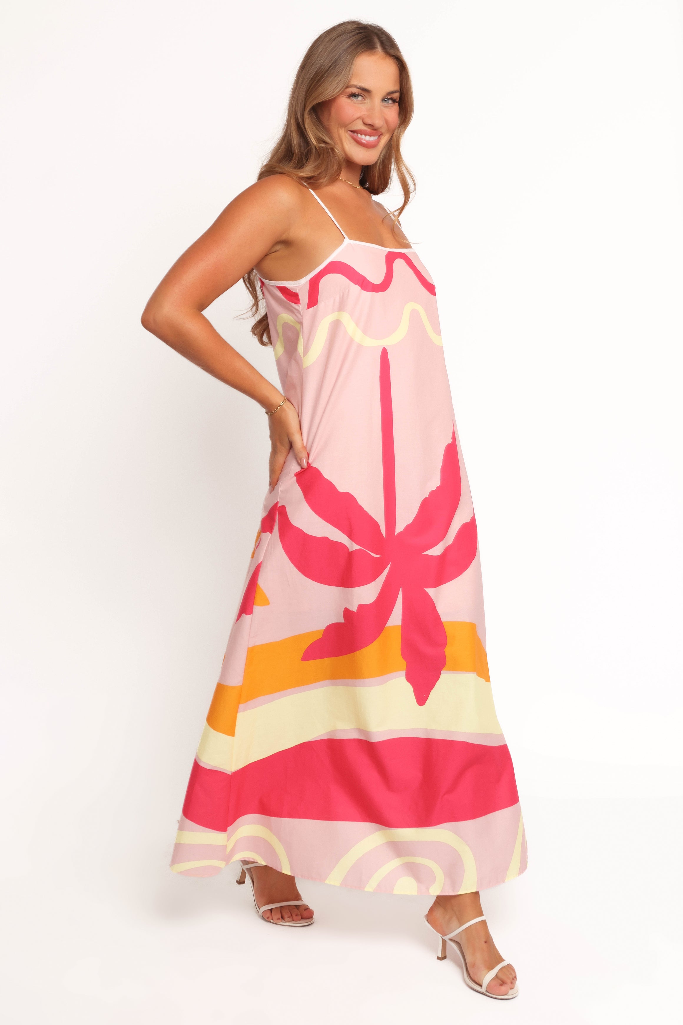 Sofia Maxi Dress - Pink Palm