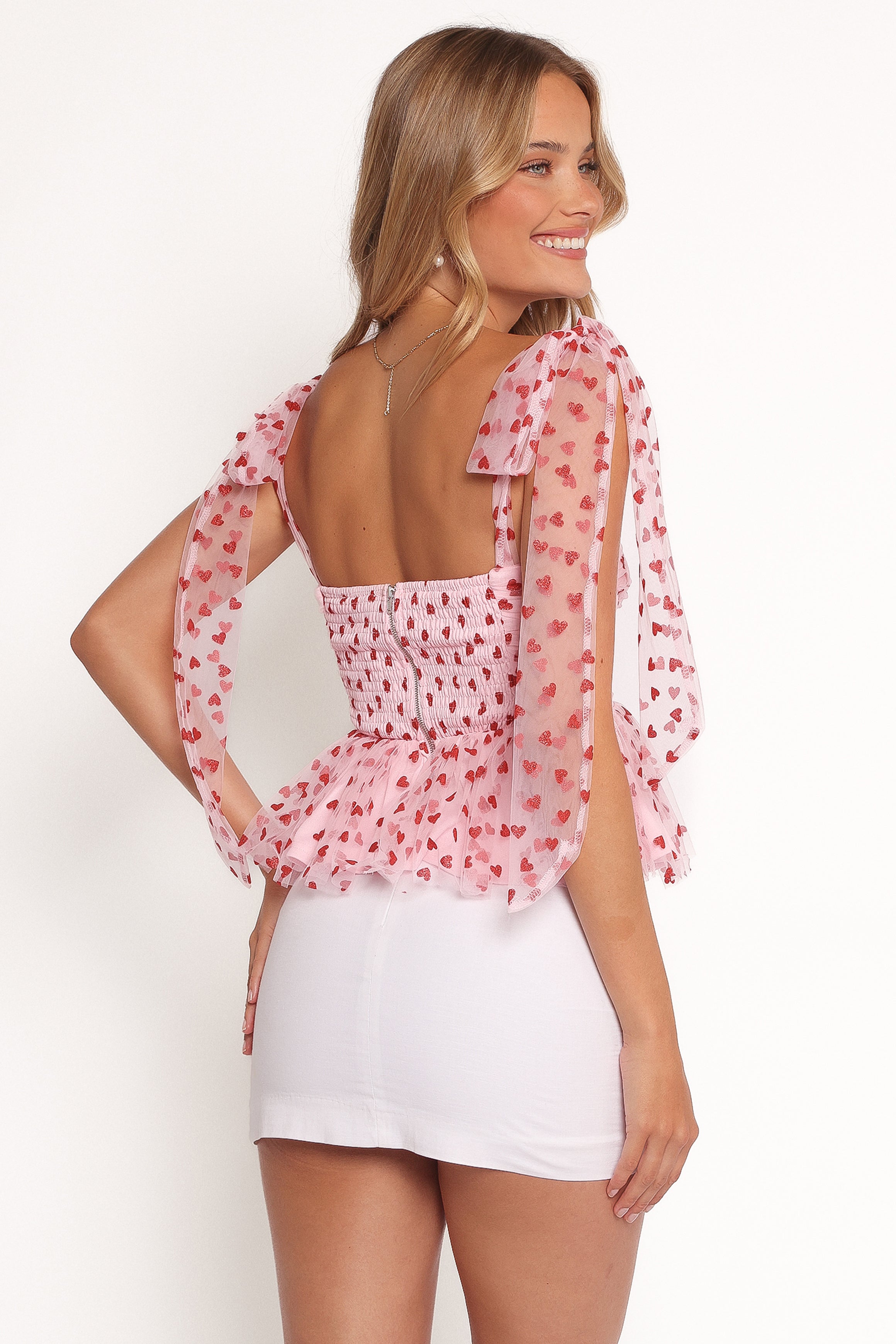 Floret Top - Red Hearts