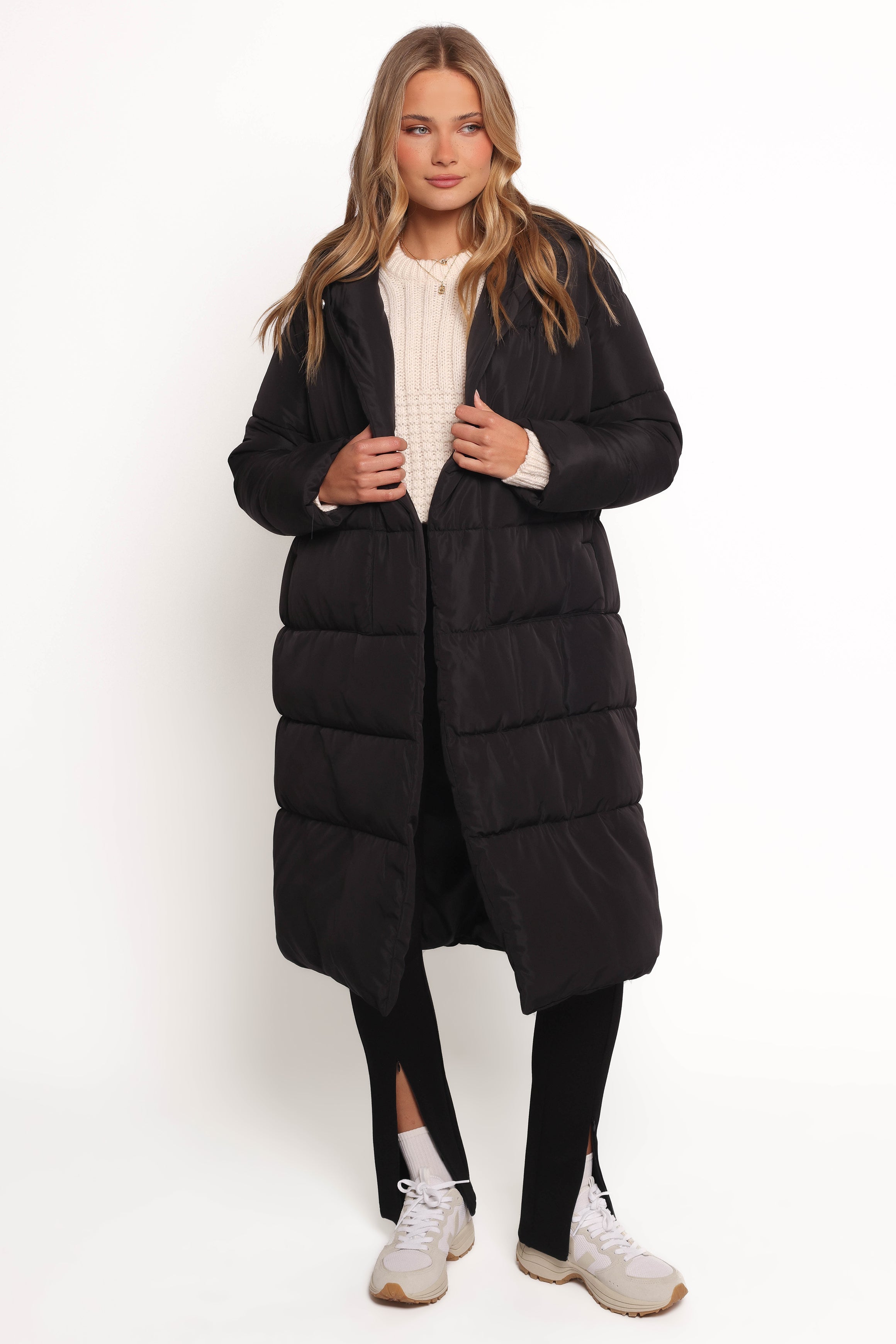 Averie Long Puffer Coat - Black