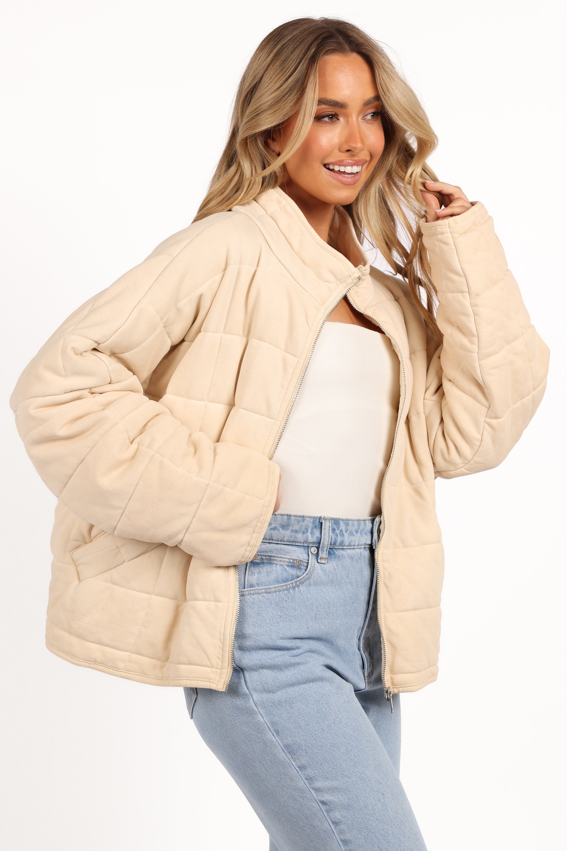 Alegra Quilted Jacket - Cream