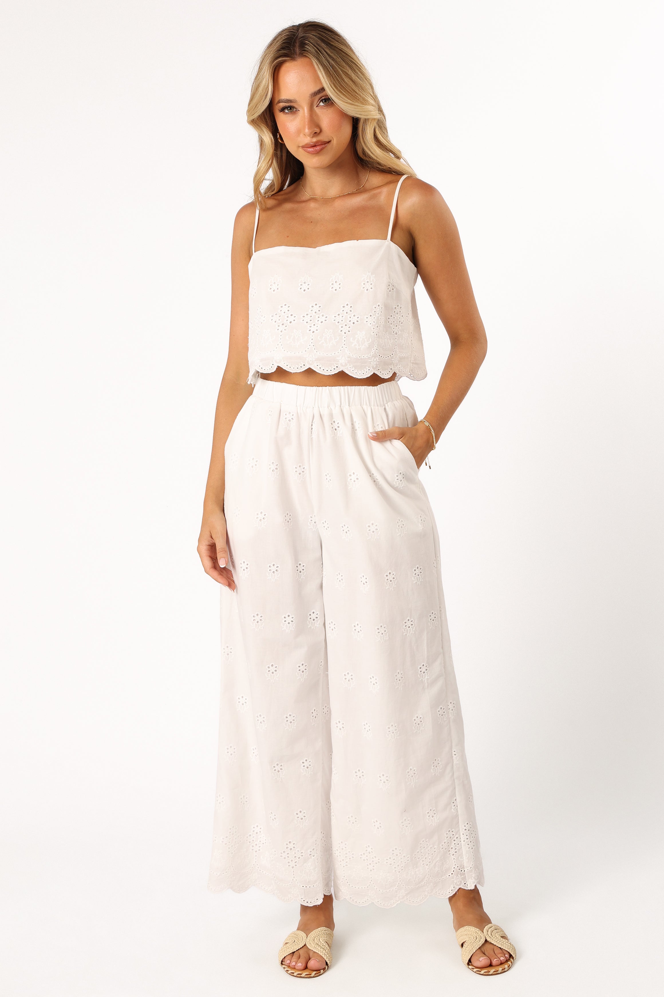 Clementine Pant Set - White