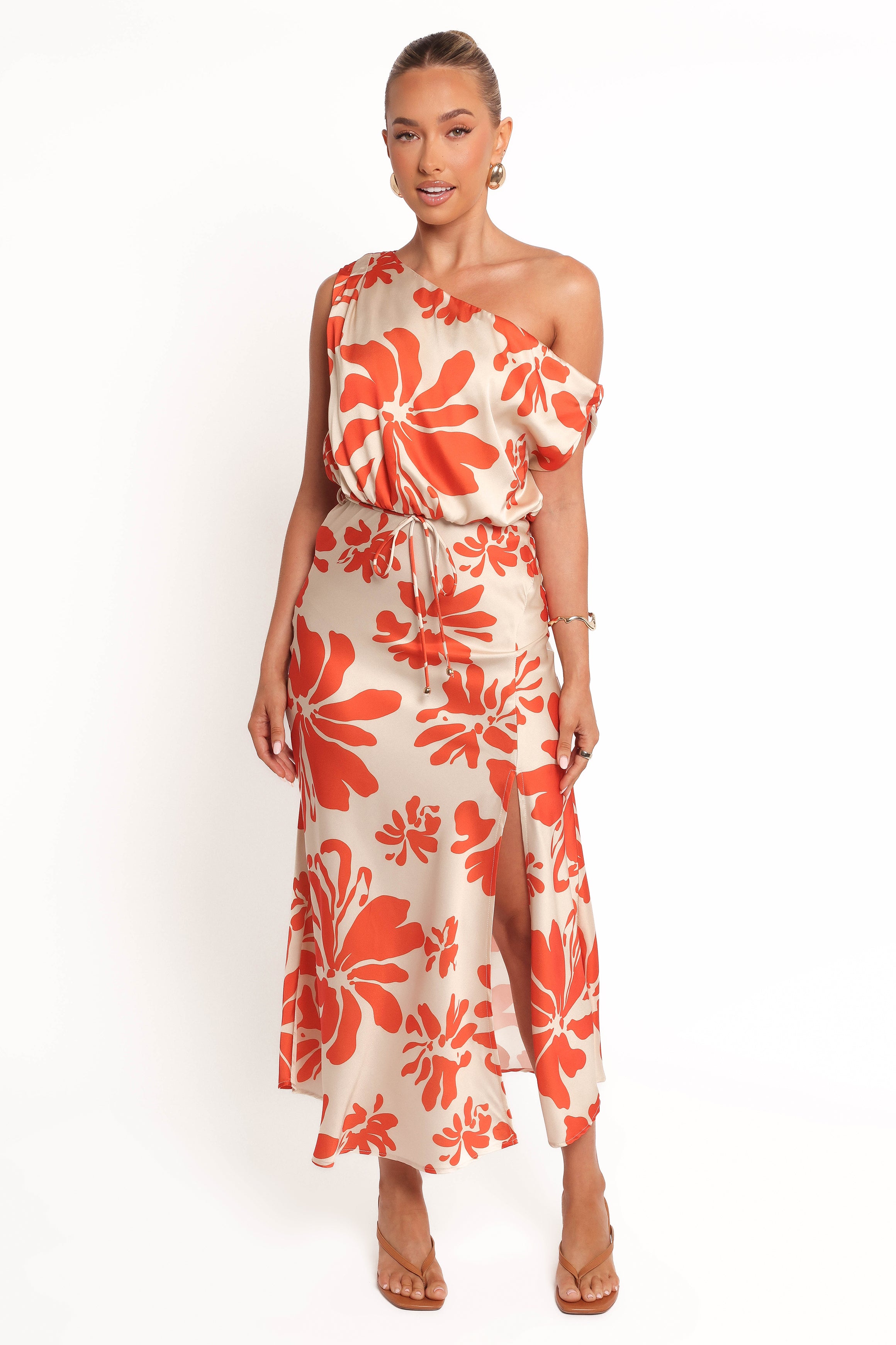 Ana Midi Dress - Red Floral