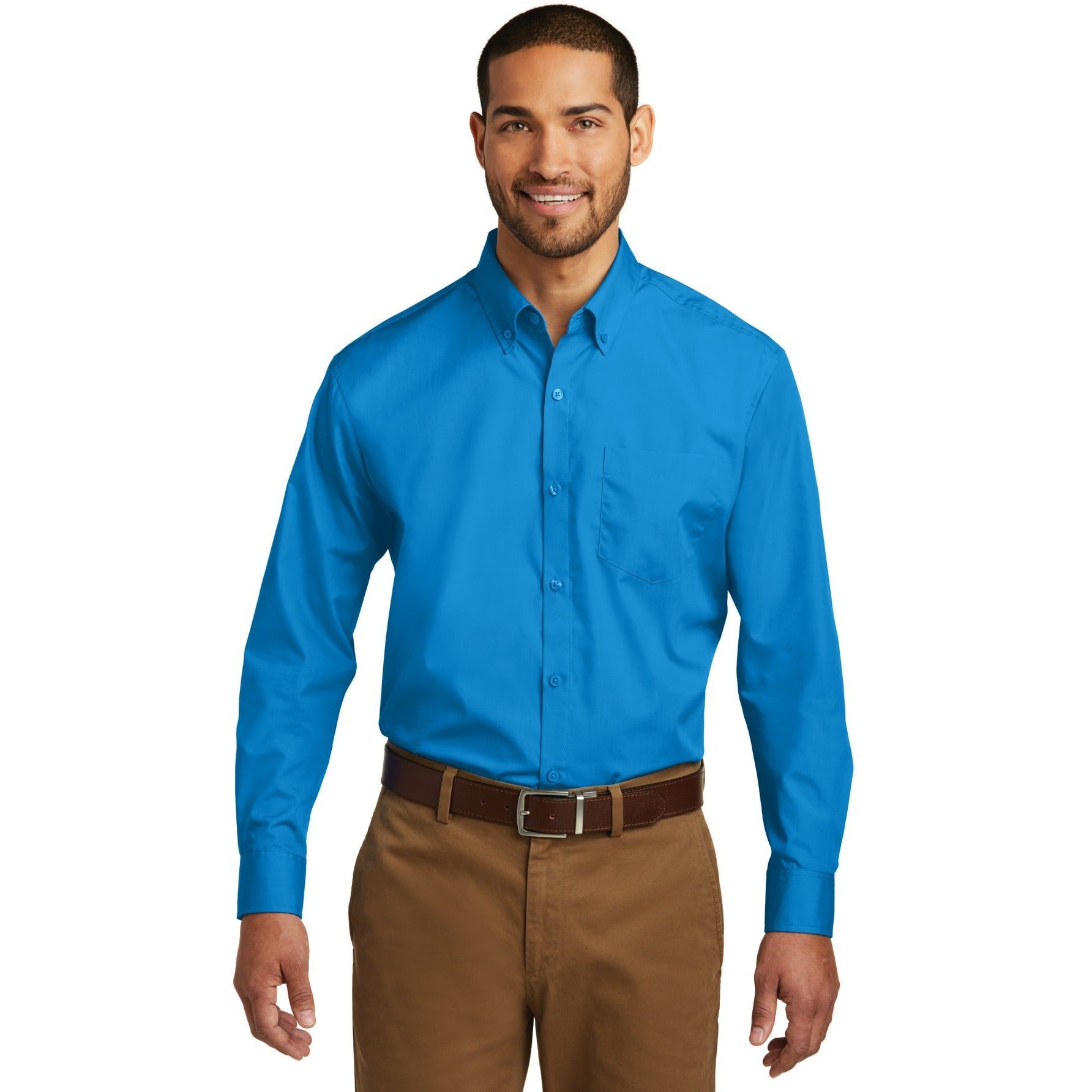 CLOSEOUT - Port Authority Long Sleeve Carefree Poplin Shirt