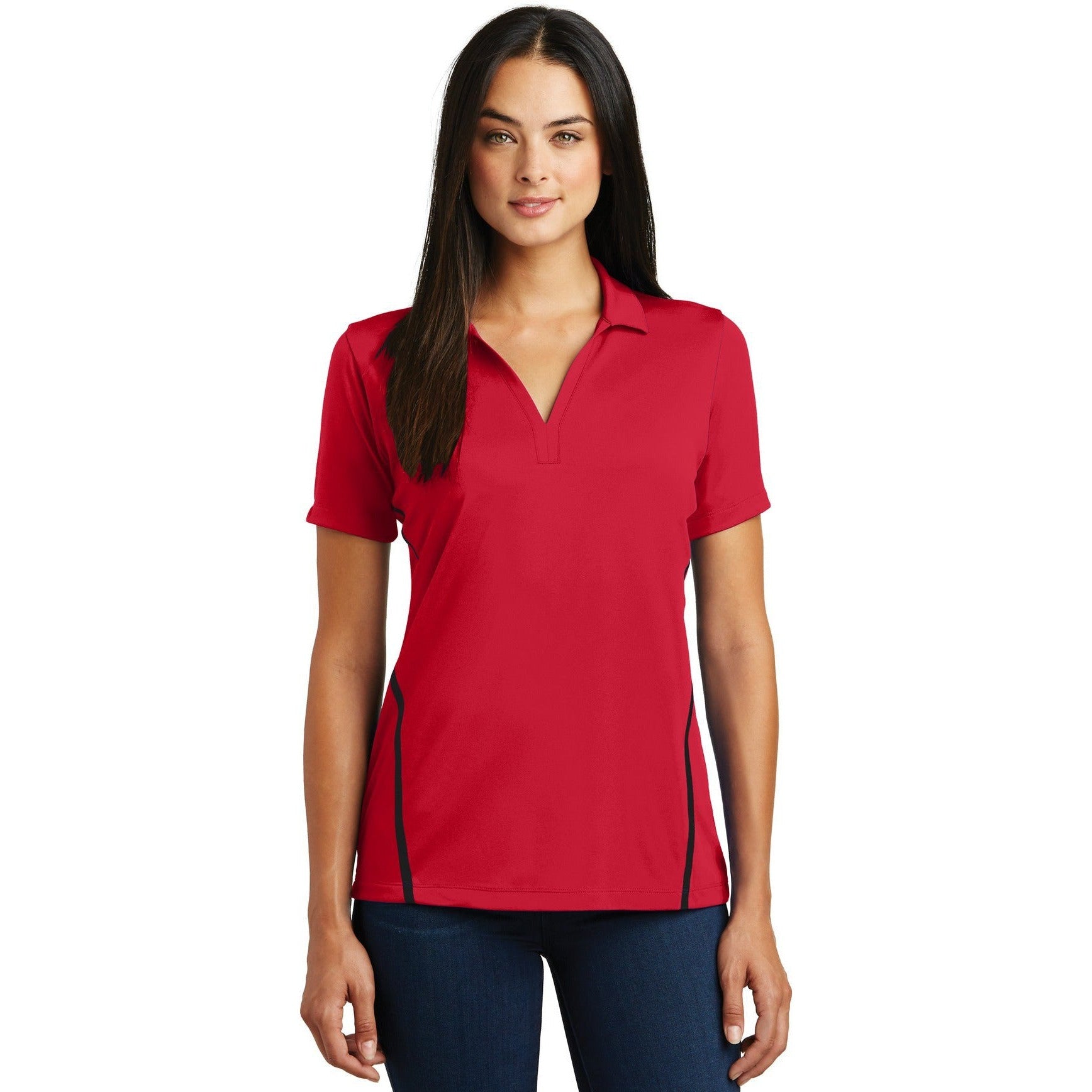 CLOSEOUT - Sport-Tek Ladies Contrast PosiCharge Tough Polo