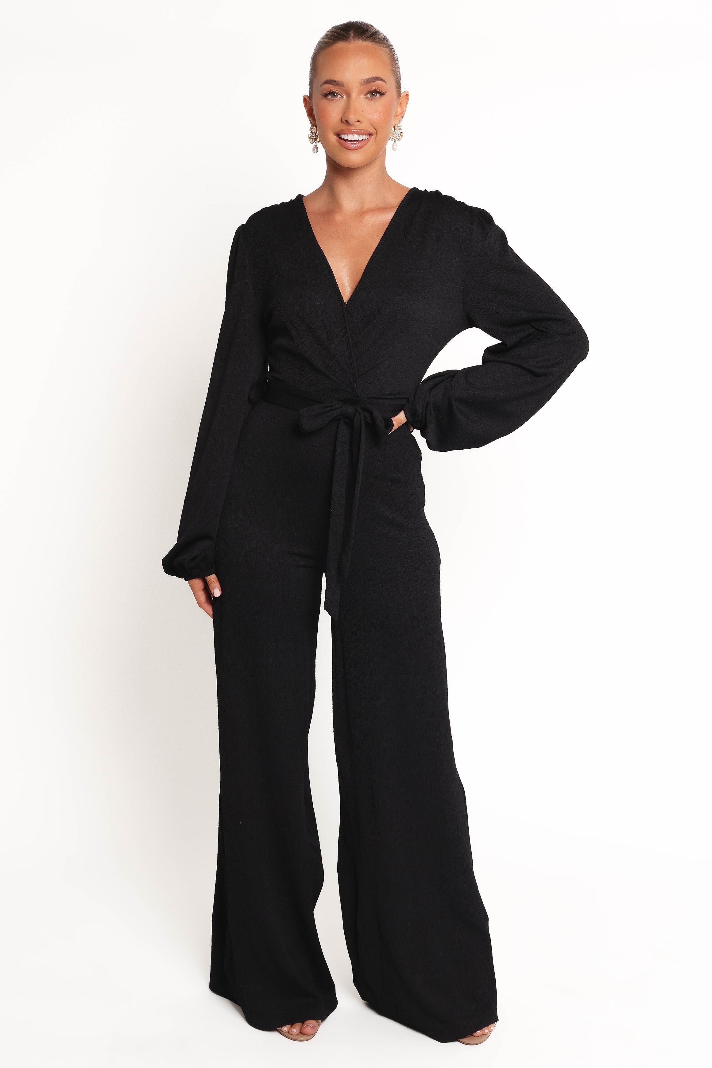 Yelena Long Sleeve Jumpsuit - Black