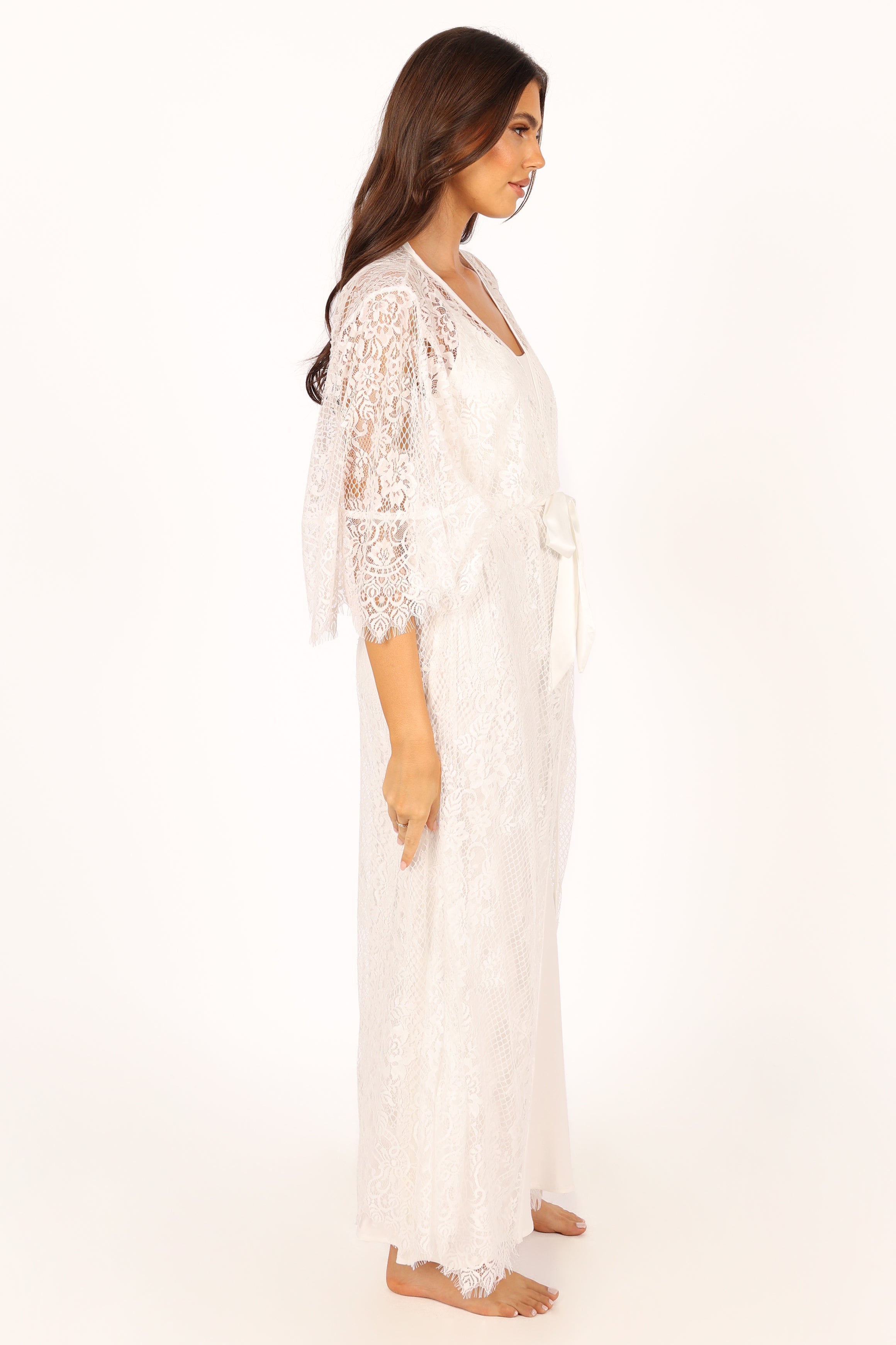 Nephele Lace Bridal Robe - Ivory