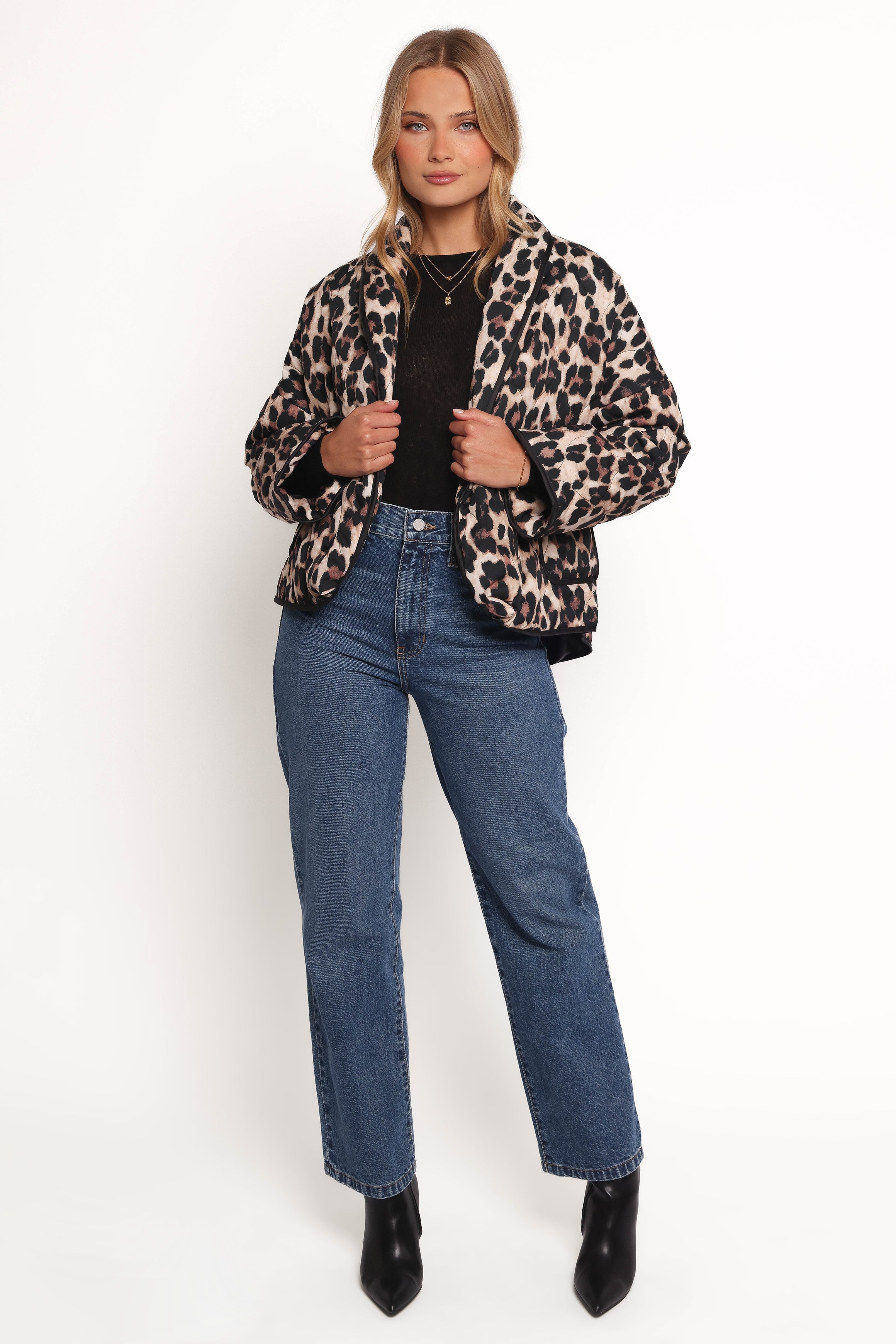 Marcos Leopard Print Quilted Jacket - Leopard