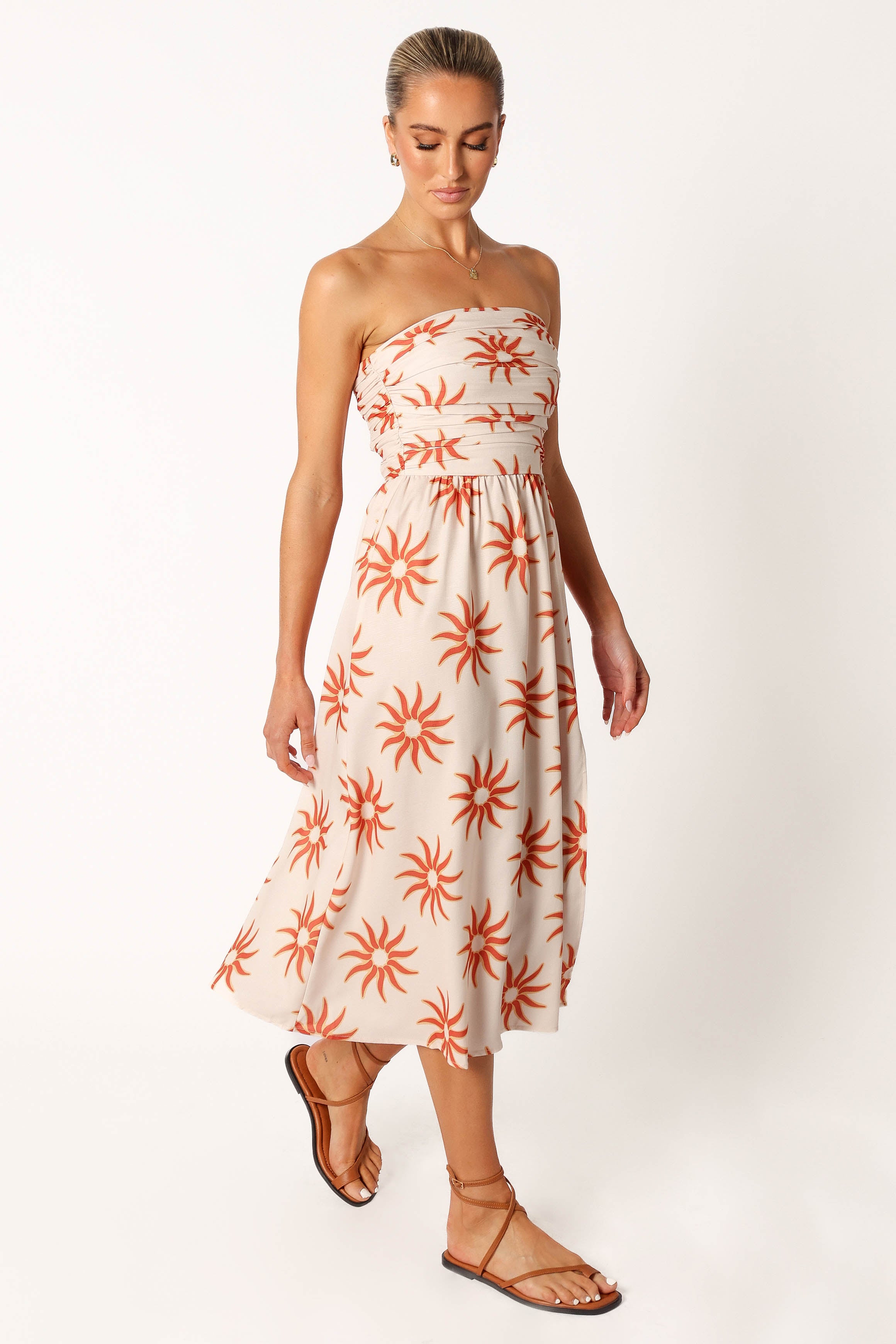 Ryder Strapless Midi Dress - Soleil