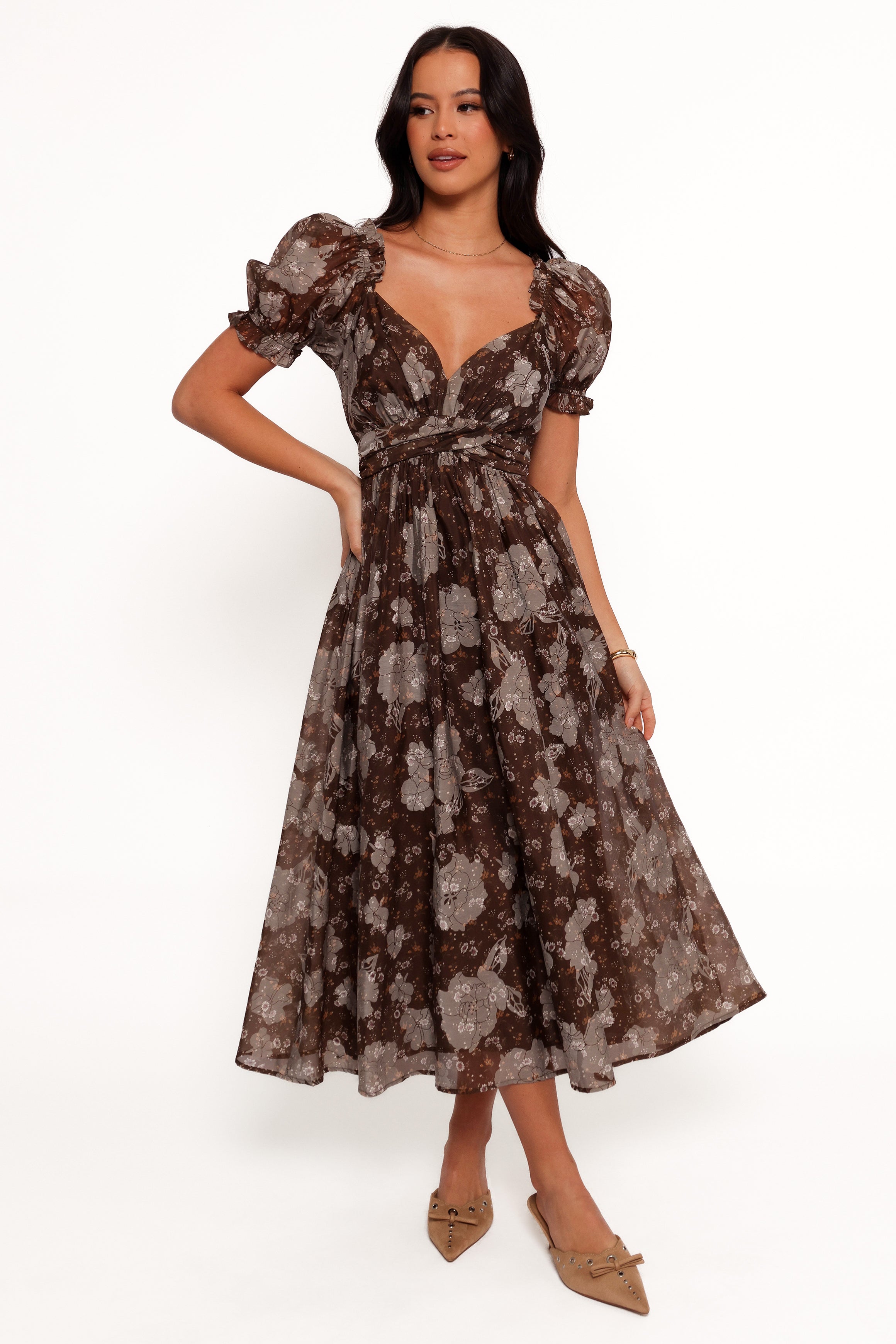 Farryn Maxi Dress - Brown/Grey