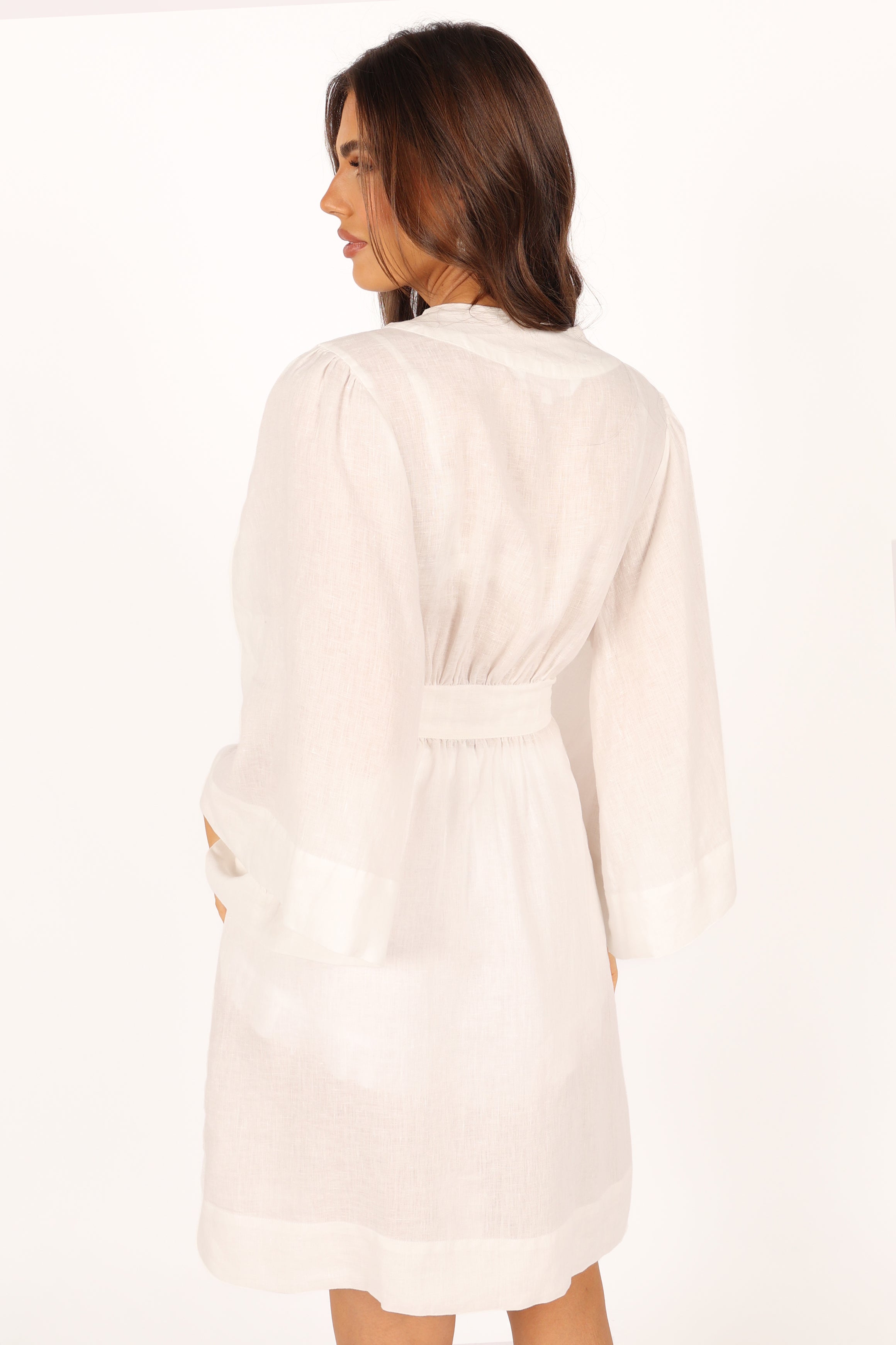 Nuala Linen Robe - Ivory