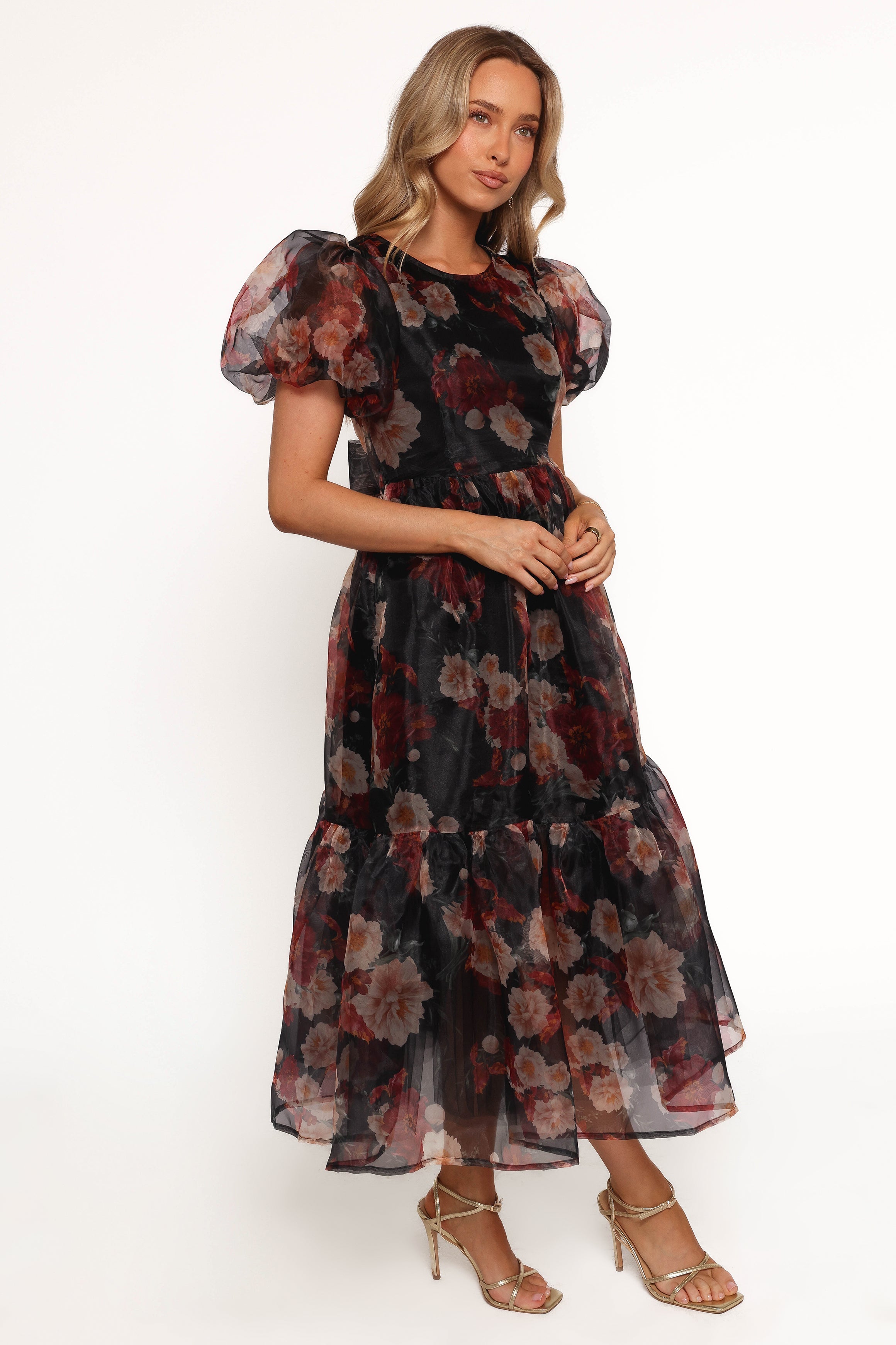 Elspeth Midi Dress - Black Floral