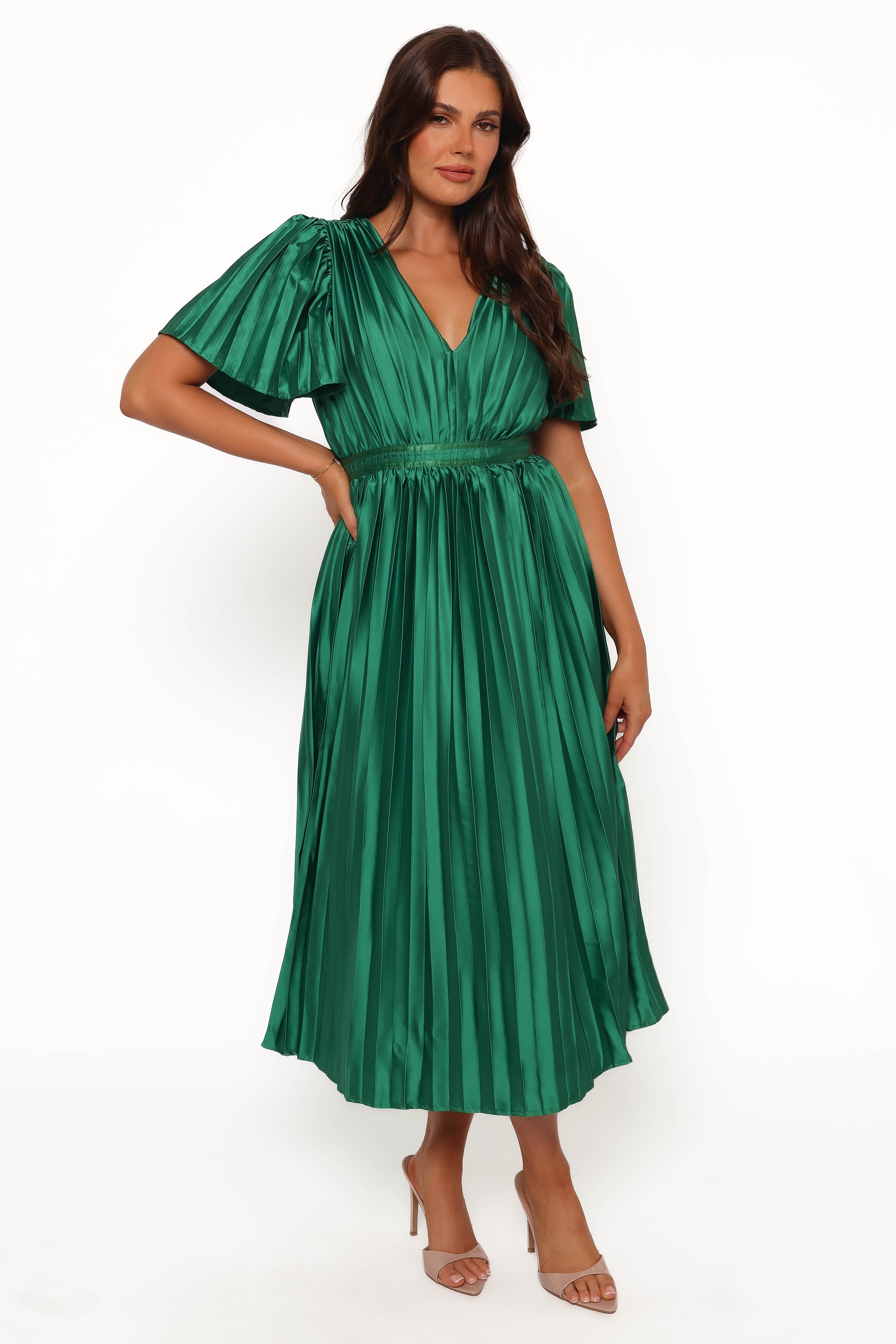 Keelah Midi Dress - Emerald Green