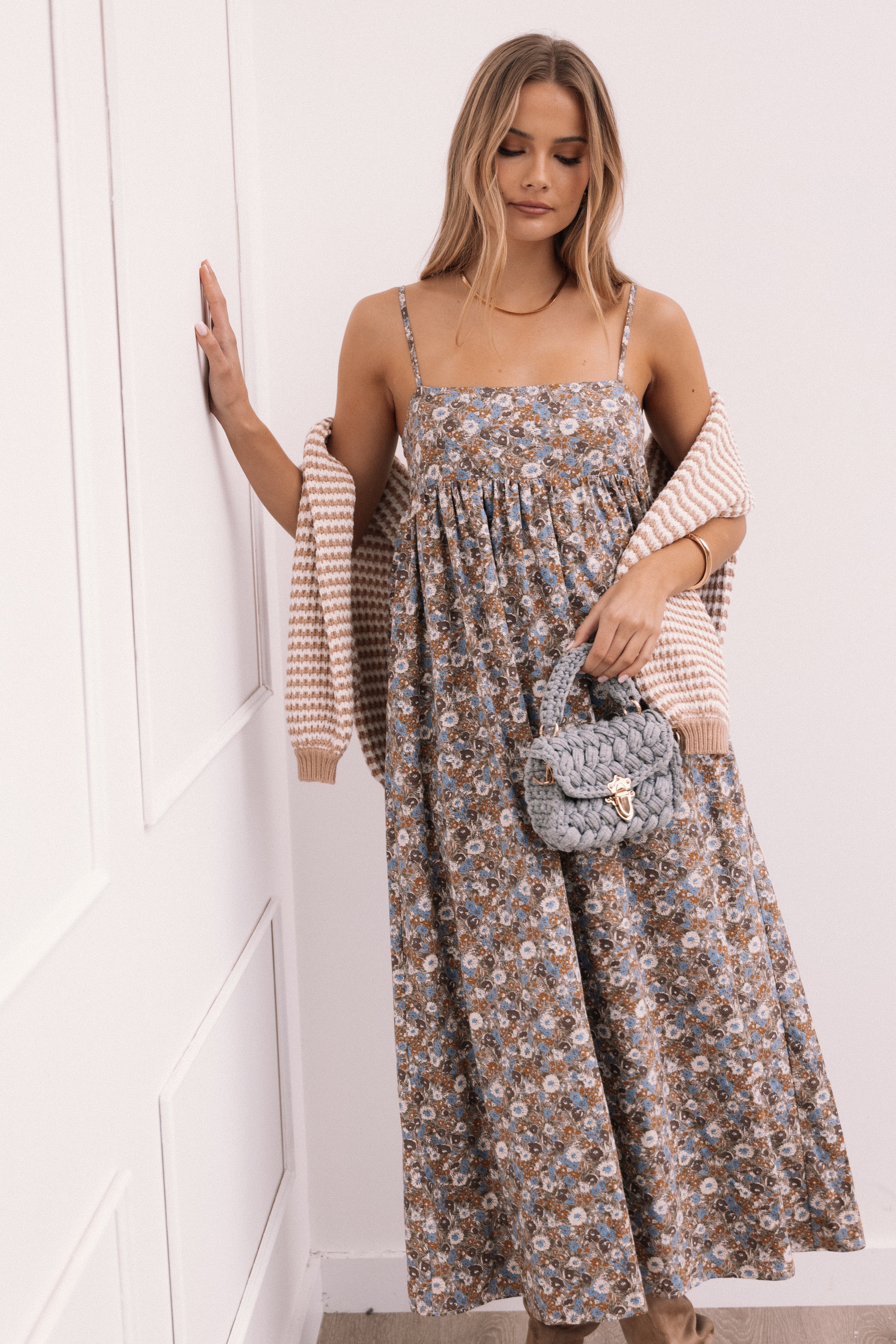 Andy Maxi Dress - Olive Ditsy Floral