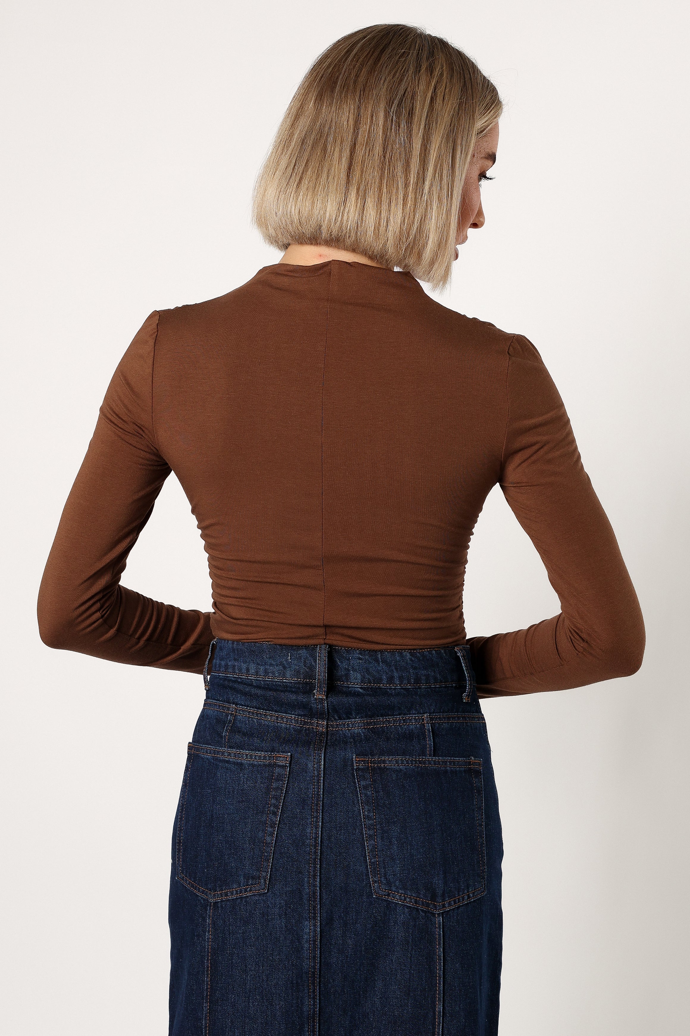 Wanda Long Sleeve Top - Coco Brown