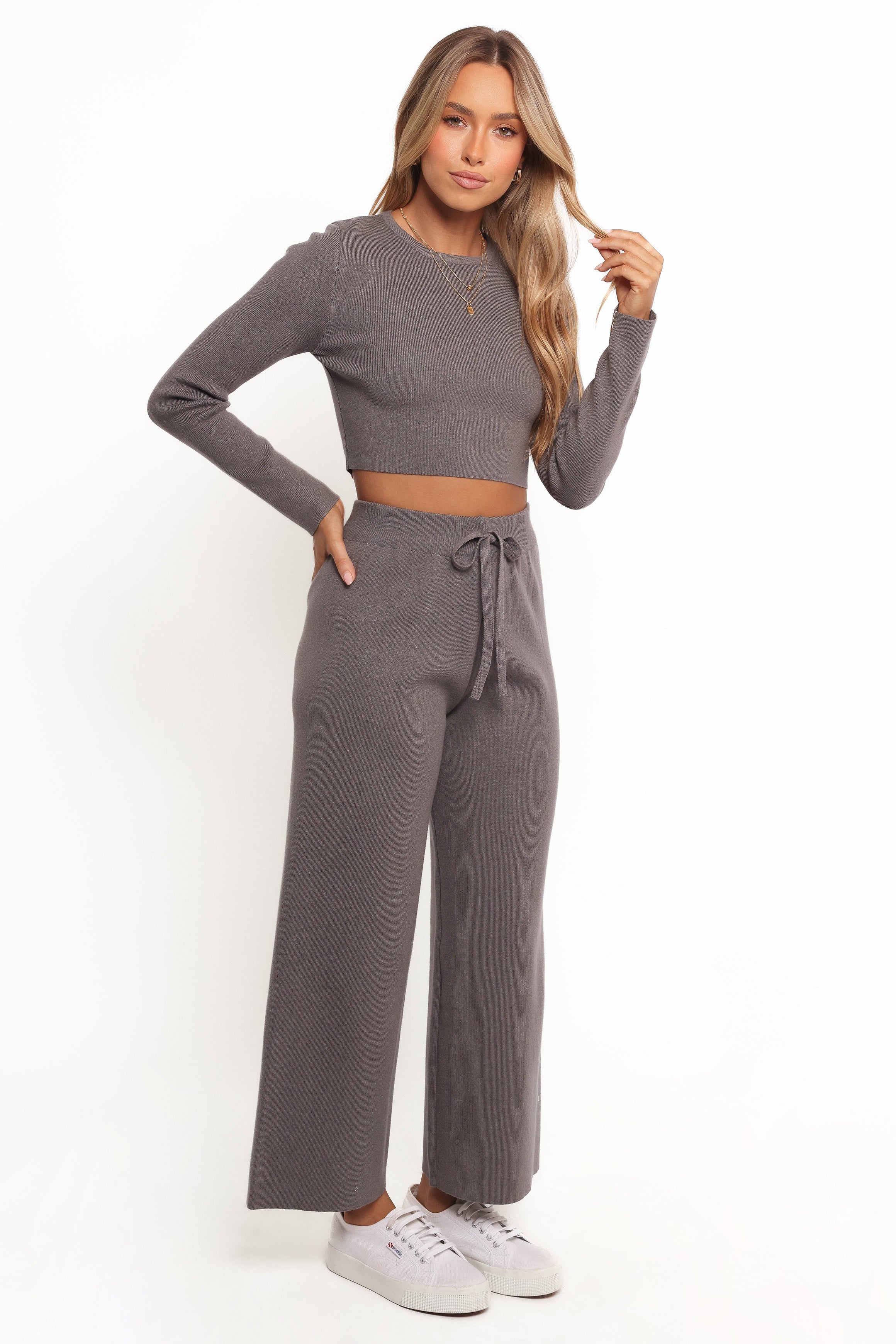 Ayers Long Sleeve Set - Charcoal Grey