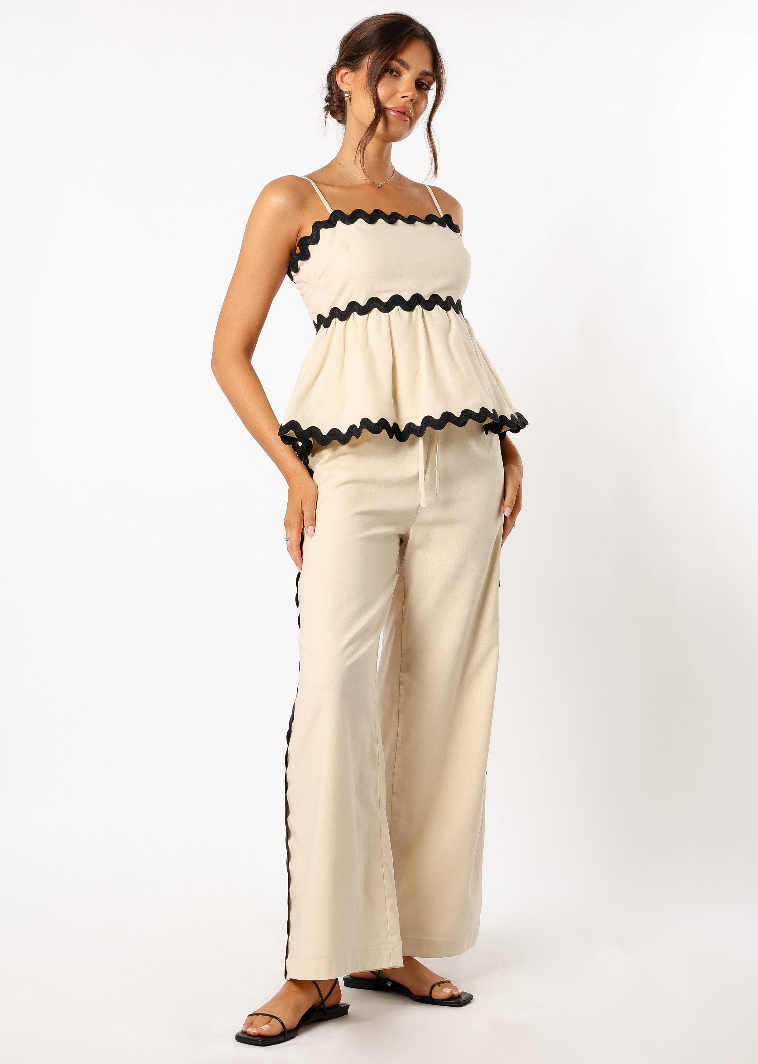 Mollymook Pants - Cream Black