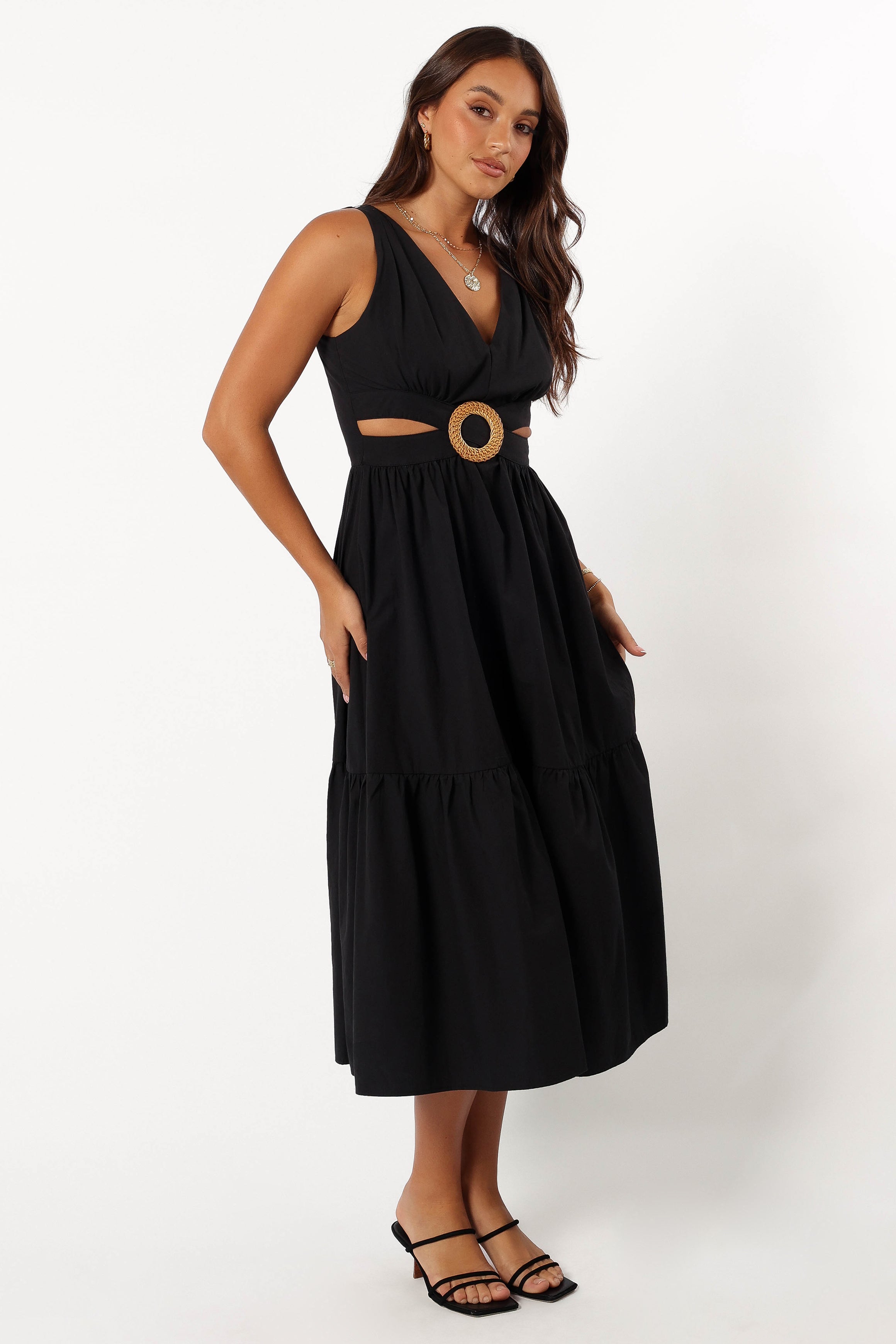 Carmella Midi Dress - Black