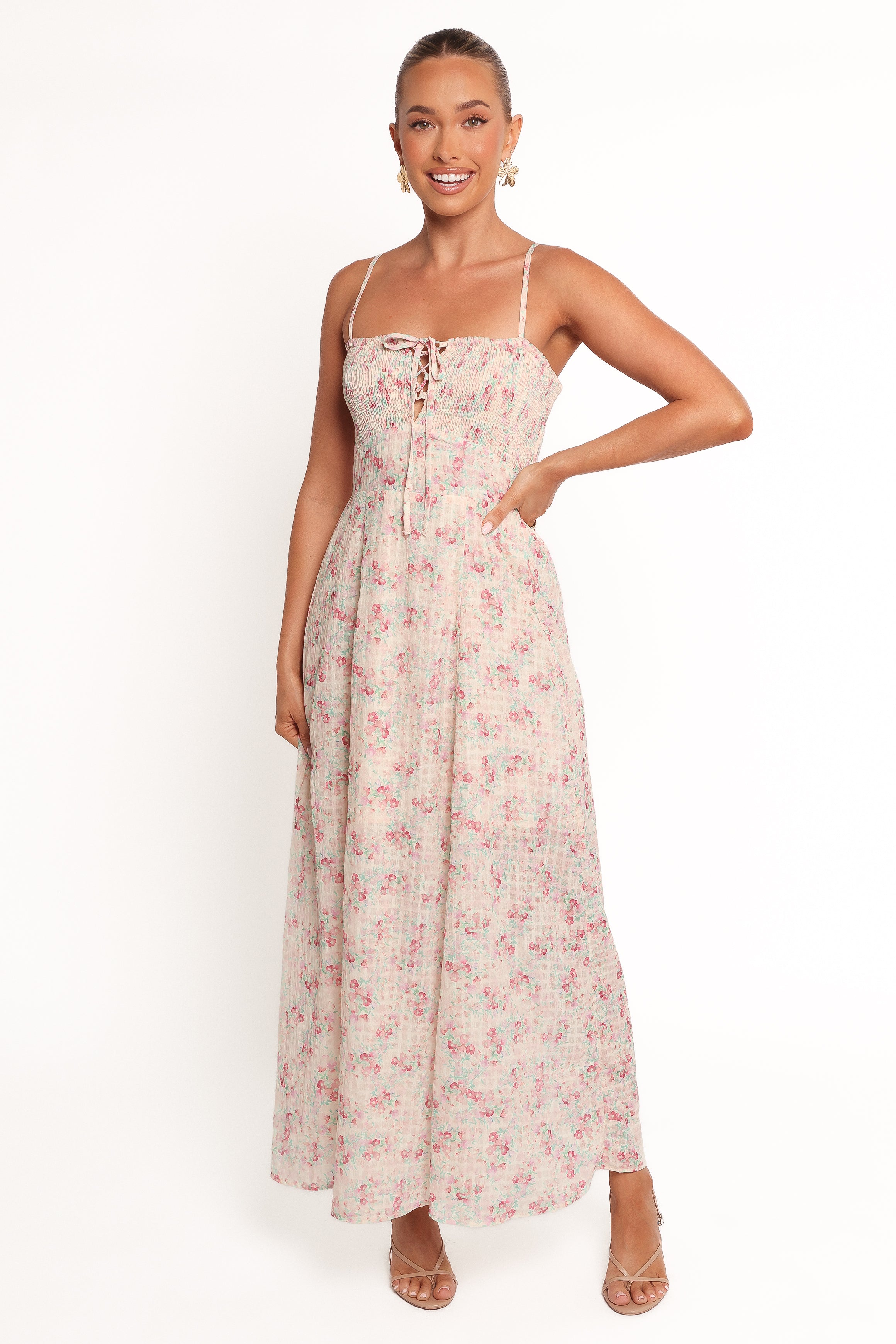 Vespera Maxi Dress - Pink Ditsy