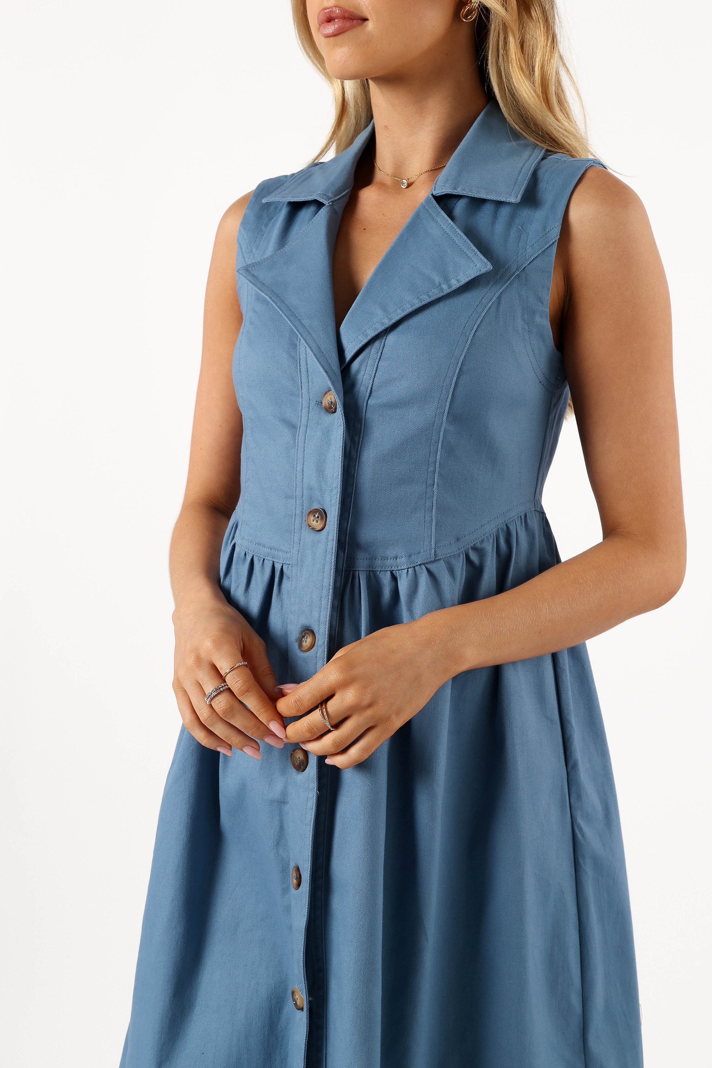 Sonja Midi Dress - Steel Blue