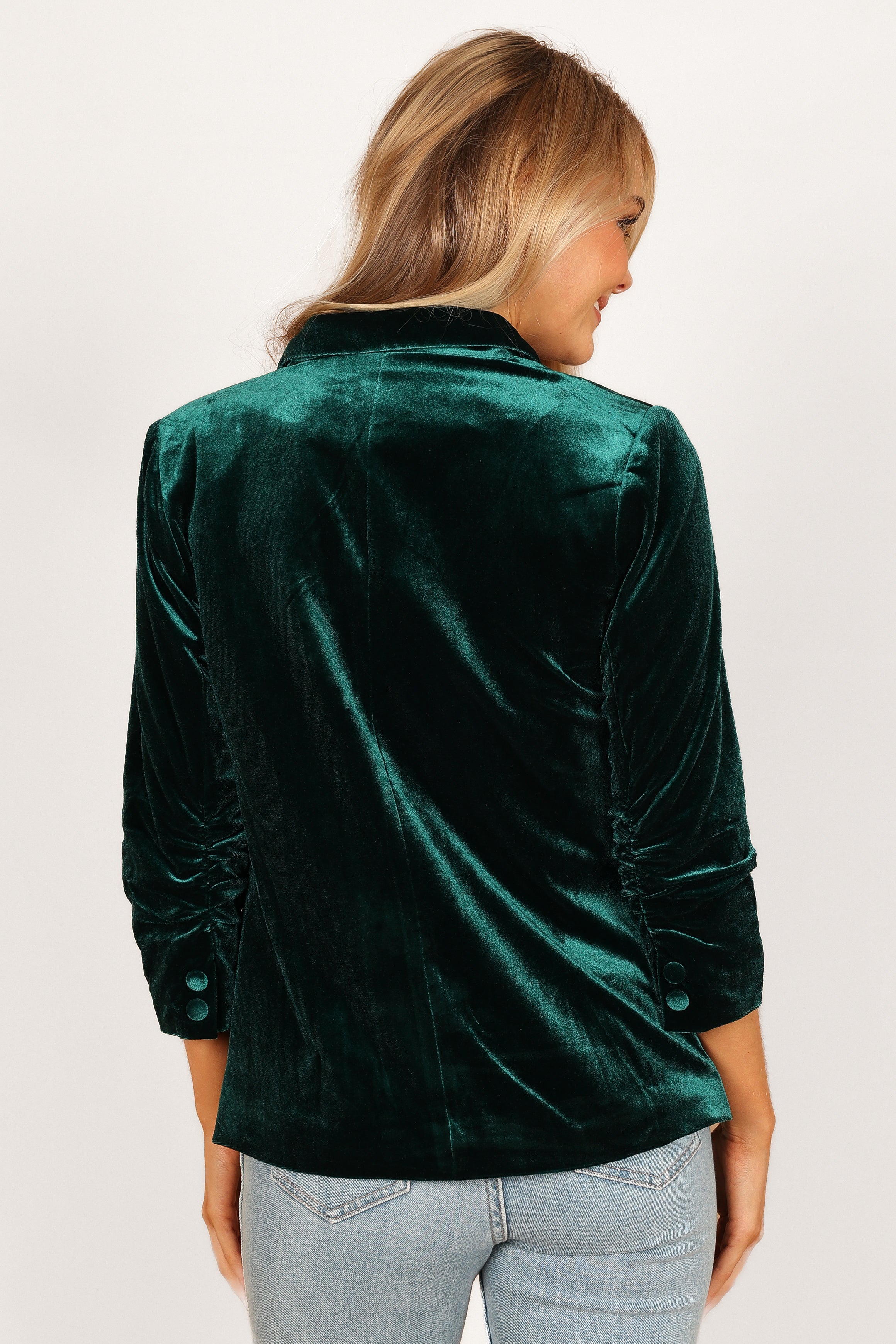 Vera Velvet Blazer - Green