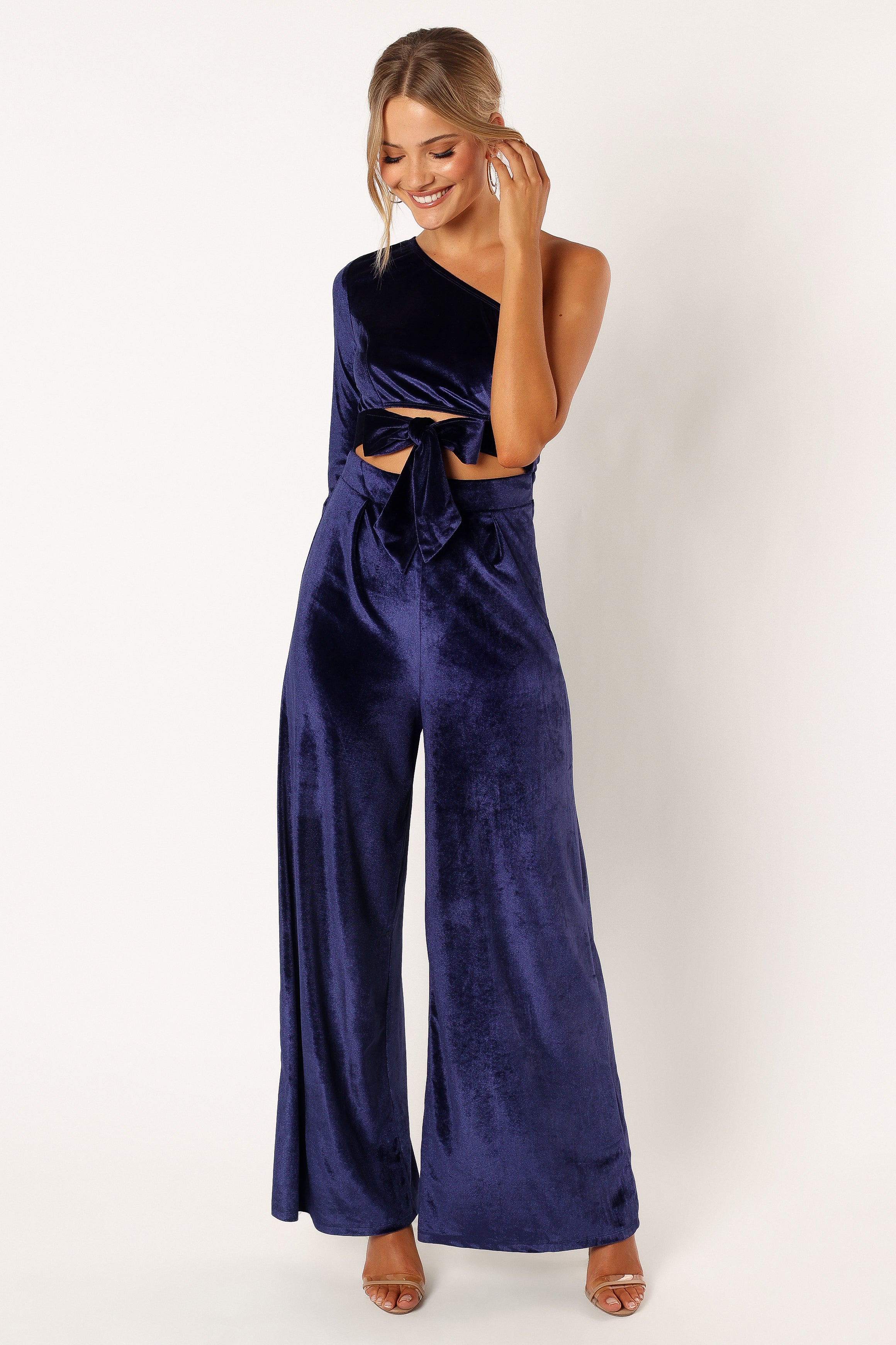 Avery Velvet Jumpsuit - Sapphire