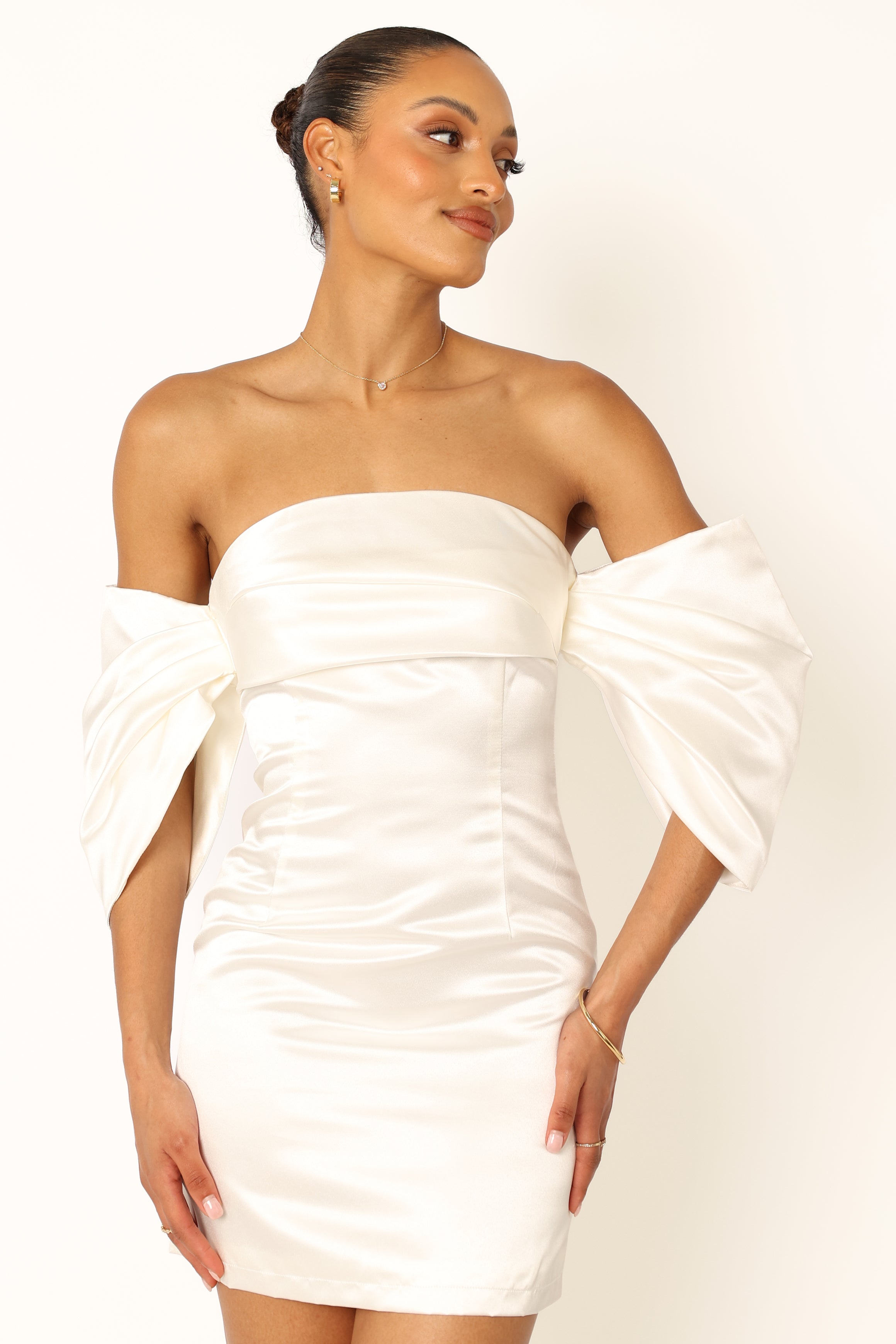 Nisha Strapless Mini Dress - White