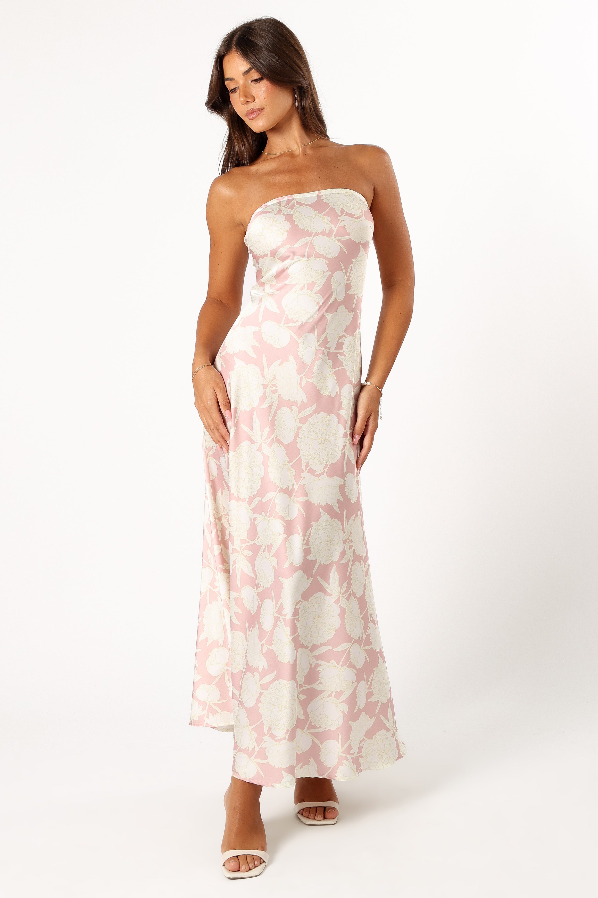 Gemma Strapless Maxi Dress - Pink Floral