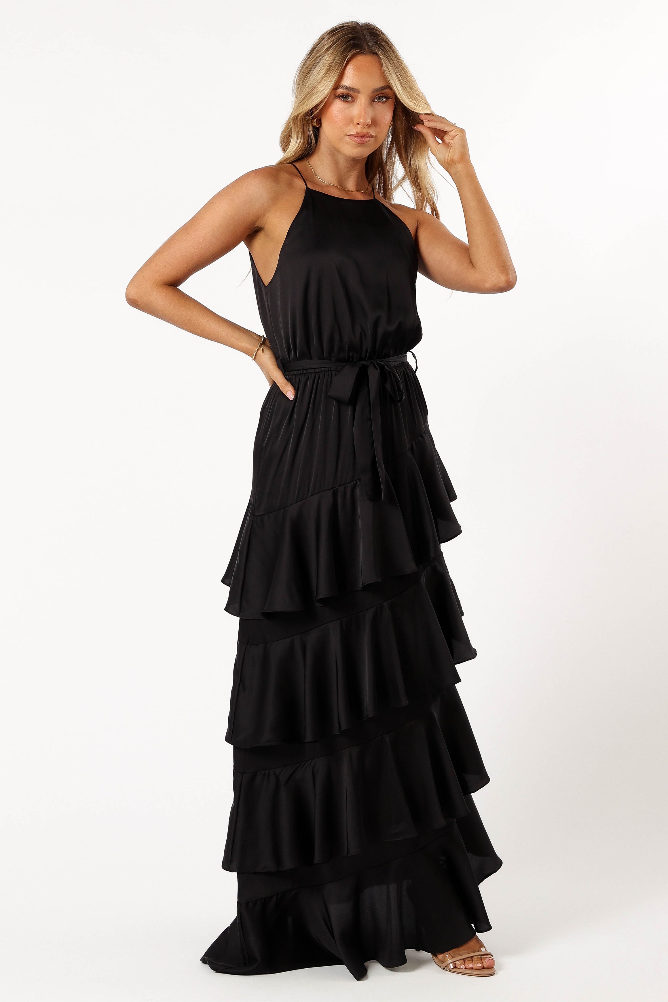 Annalise Tiered Maxi Dress - Black