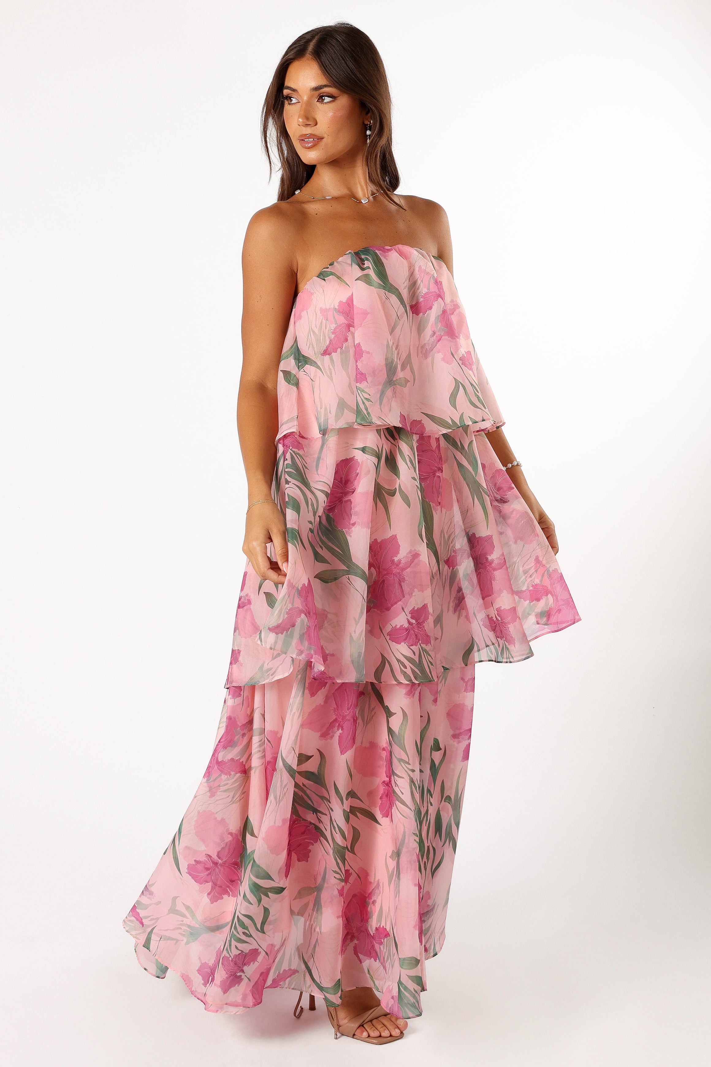 Bloom Strapless Maxi Dress - Pink Floral