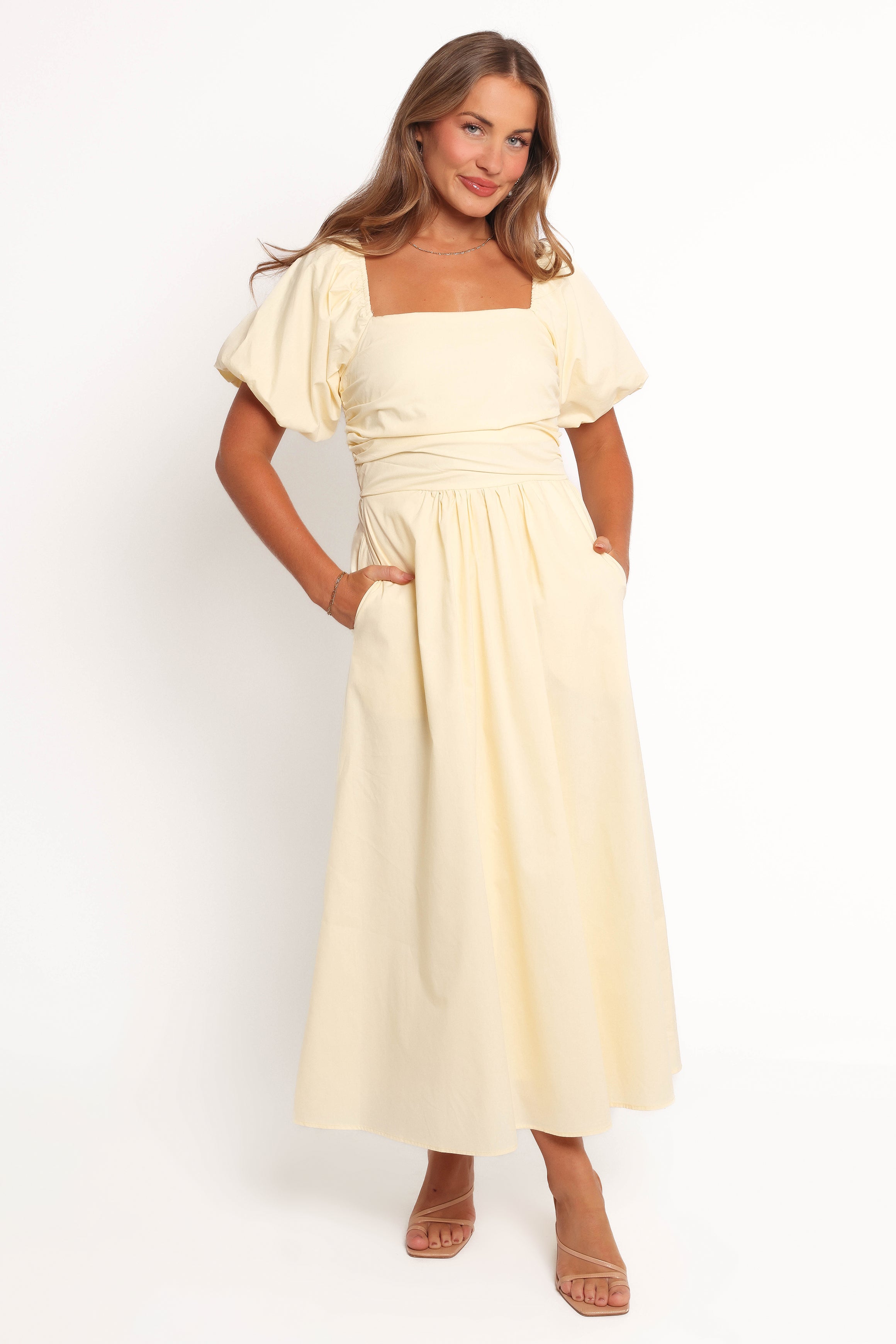 Clo Puff Sleeve Dress - Yellow