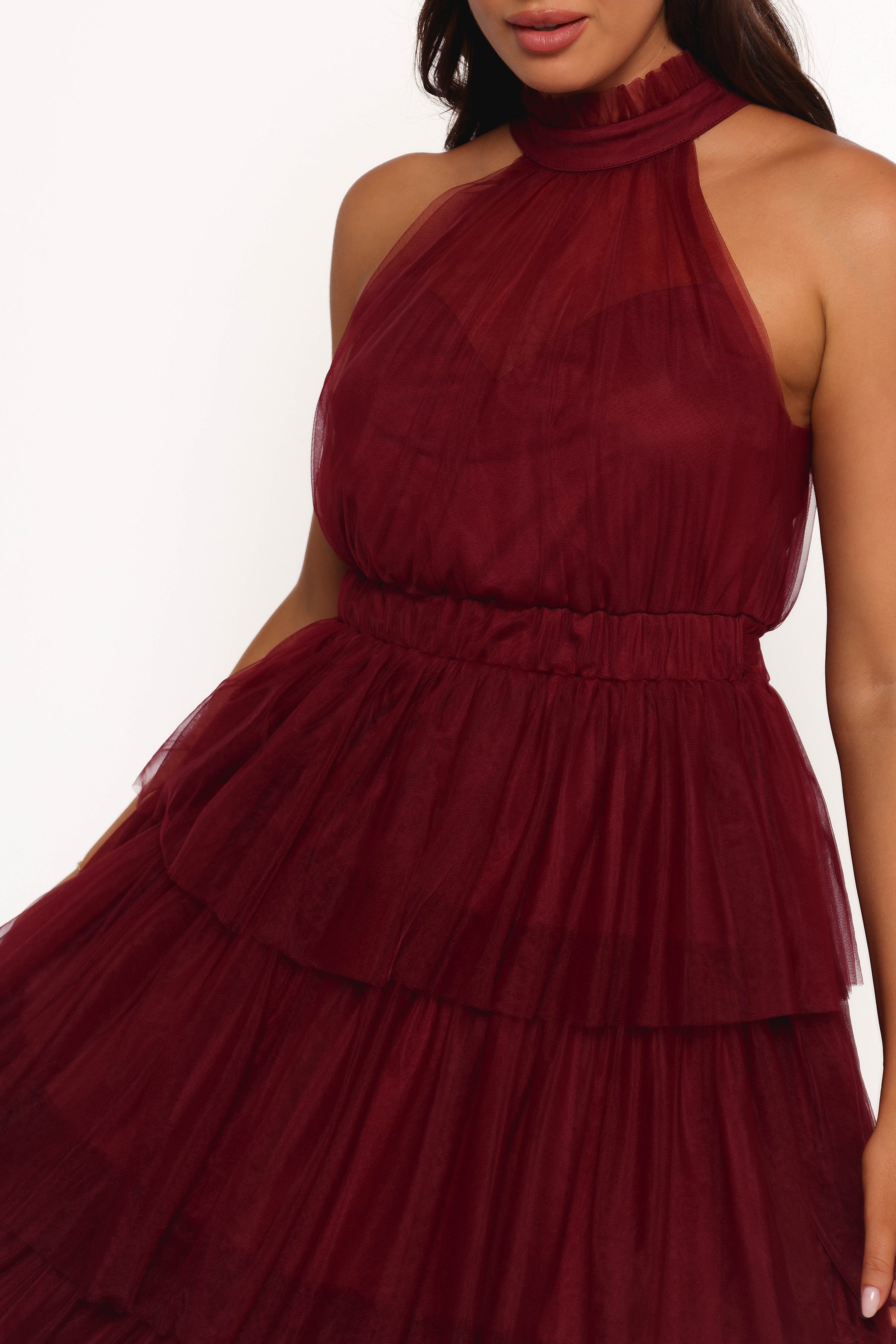 Frances Halterneck Maxi Dress - Wine