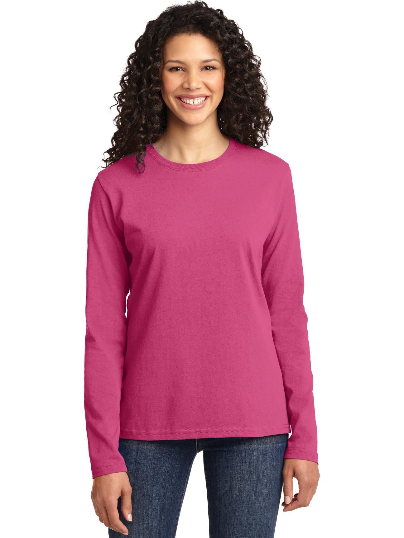 OUTLET-Port & Company Ladies Long Sleeve Cotton T-Shirt