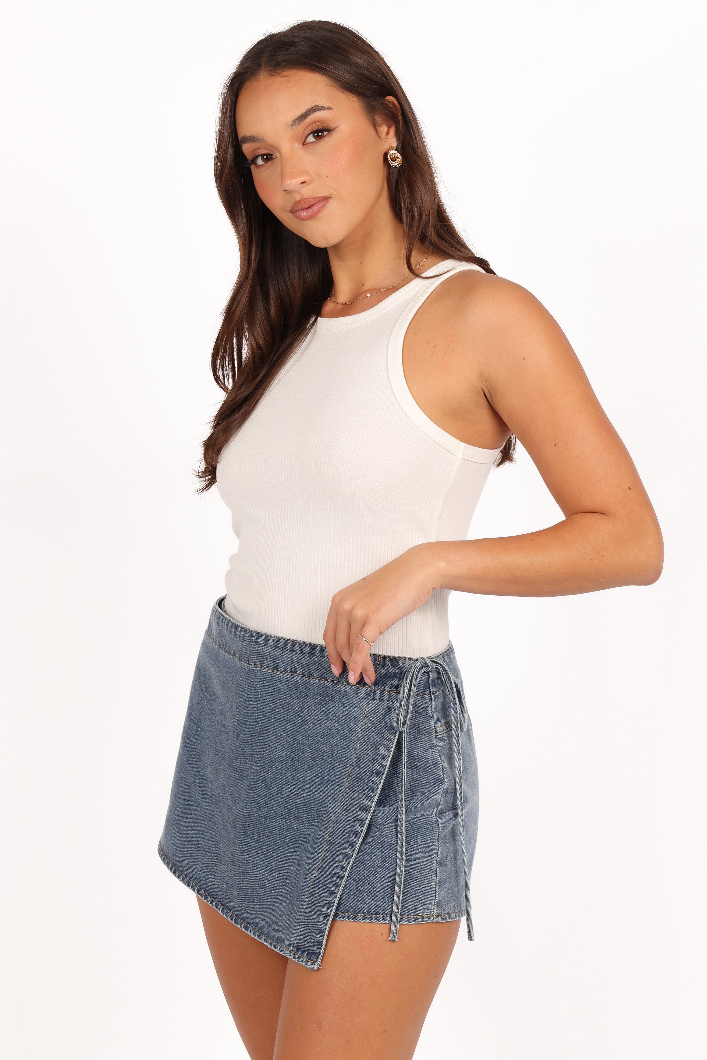 Ashton Denim Skort - Medium Wash