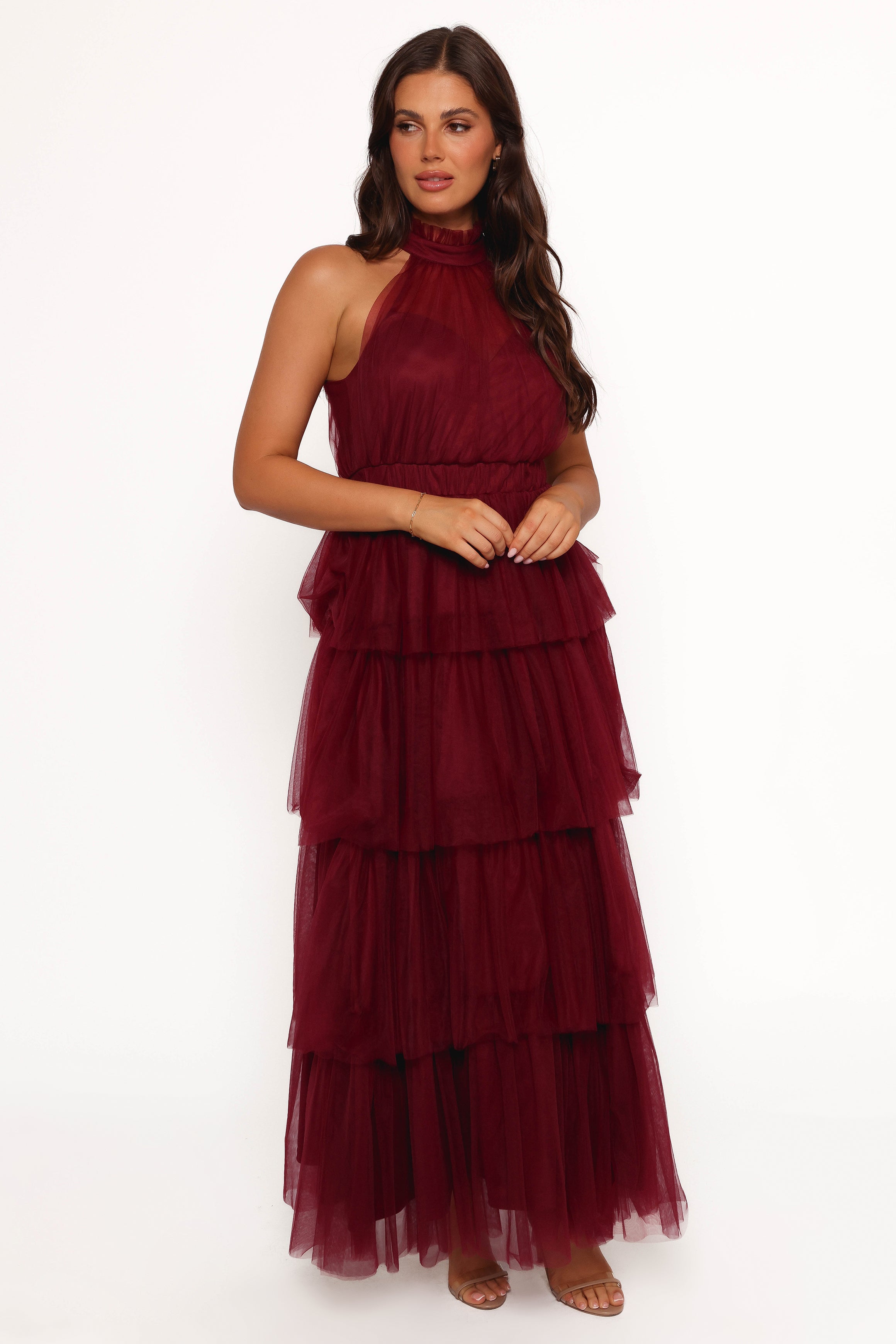 Frances Halterneck Maxi Dress - Wine