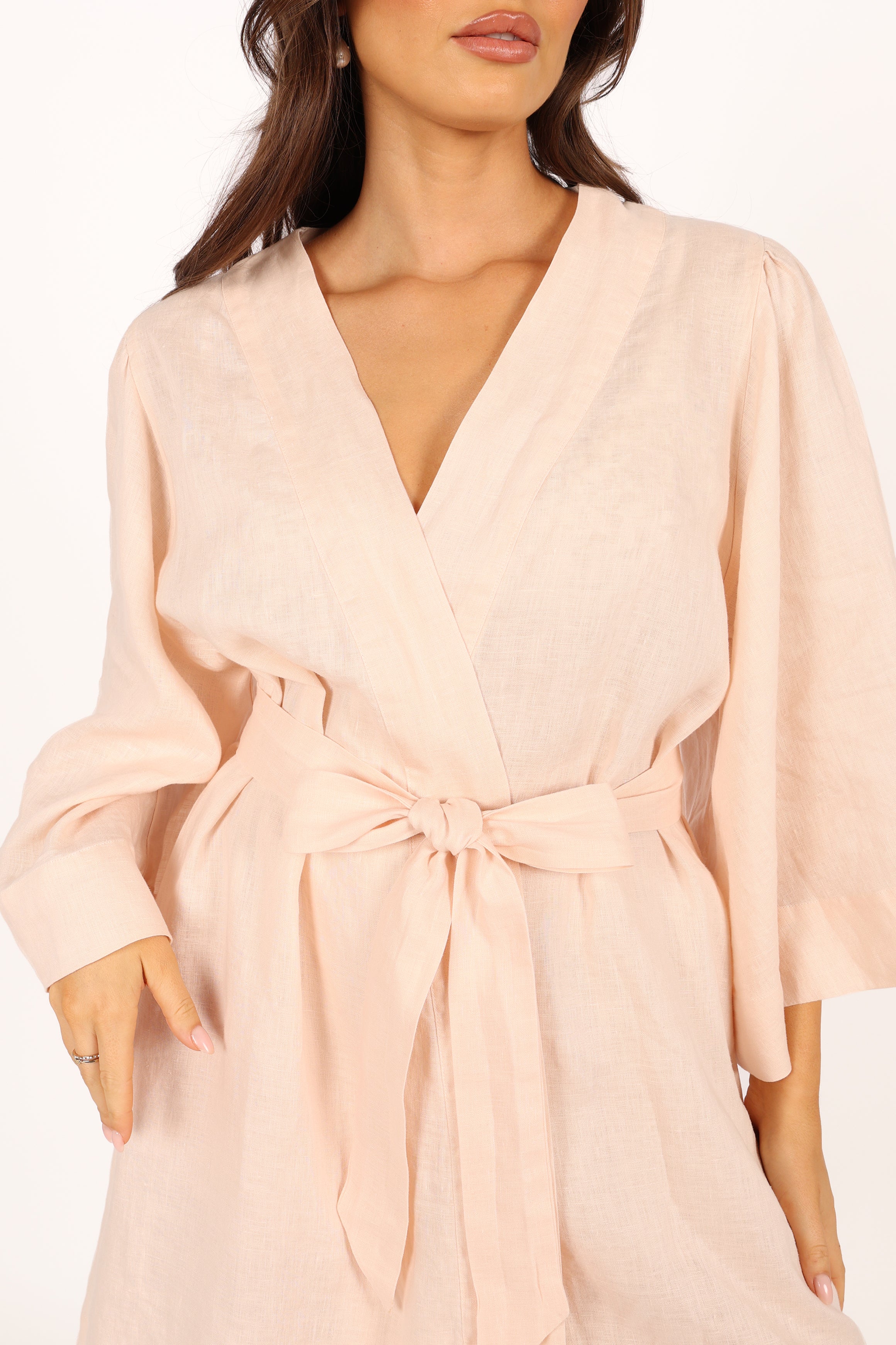 Nuala Linen Robe - Blush