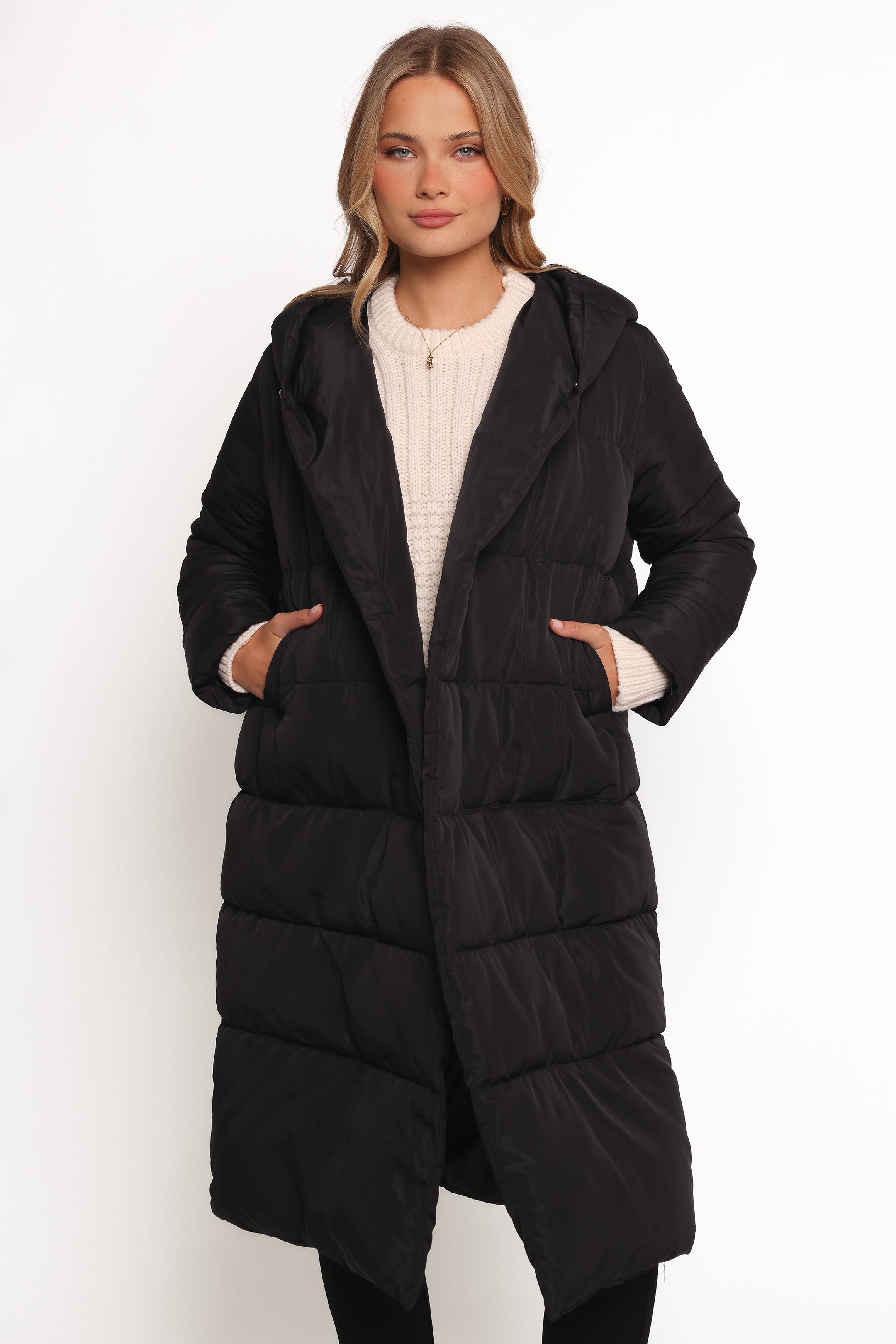 Averie Long Puffer Coat - Black