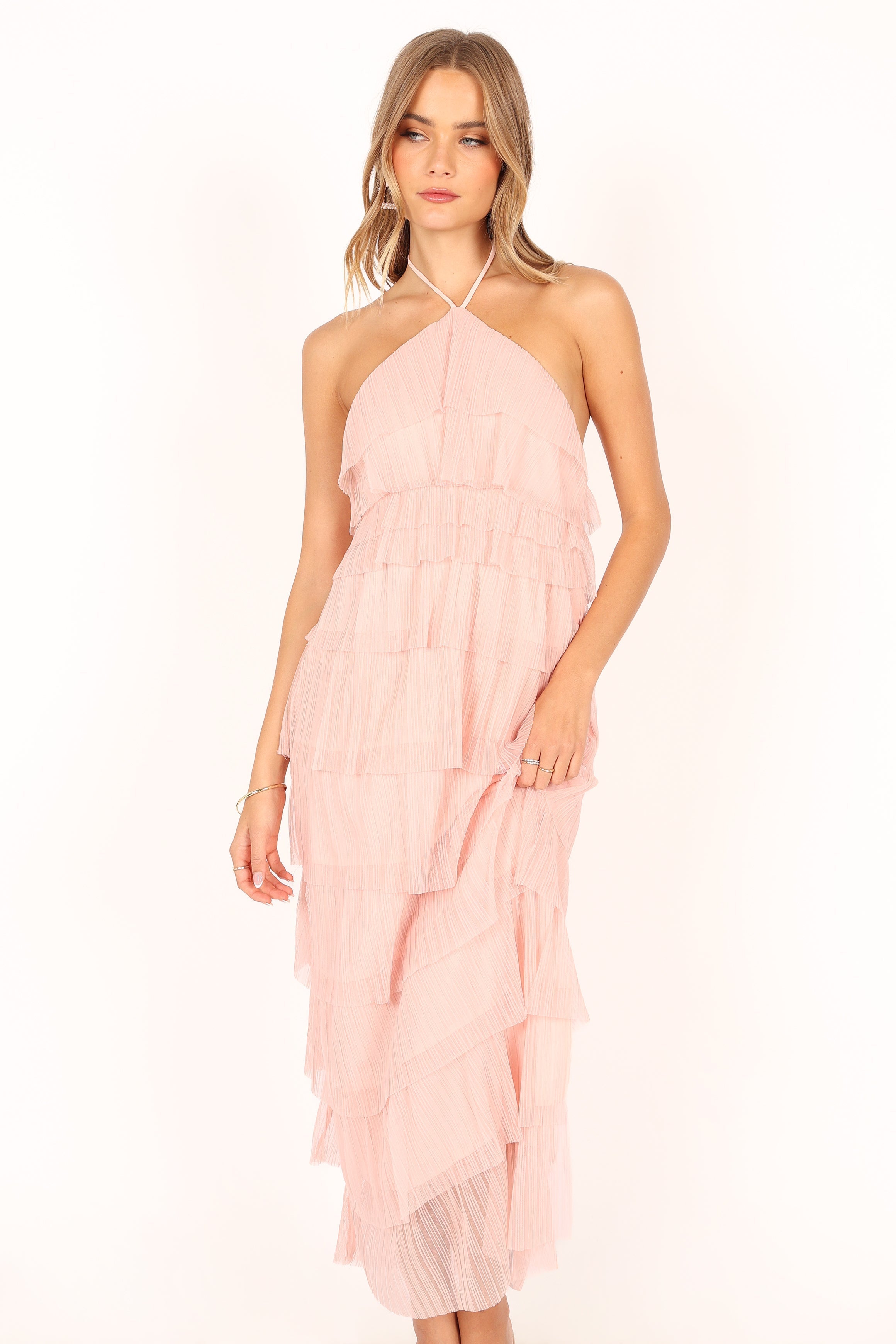 Colton Halterneck Maxi Dress - Pink