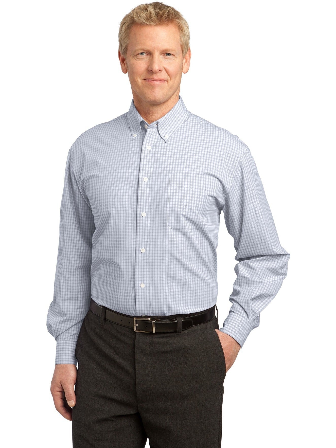 OUTLET-Port Authority Plaid Pattern Easy Care Shirt