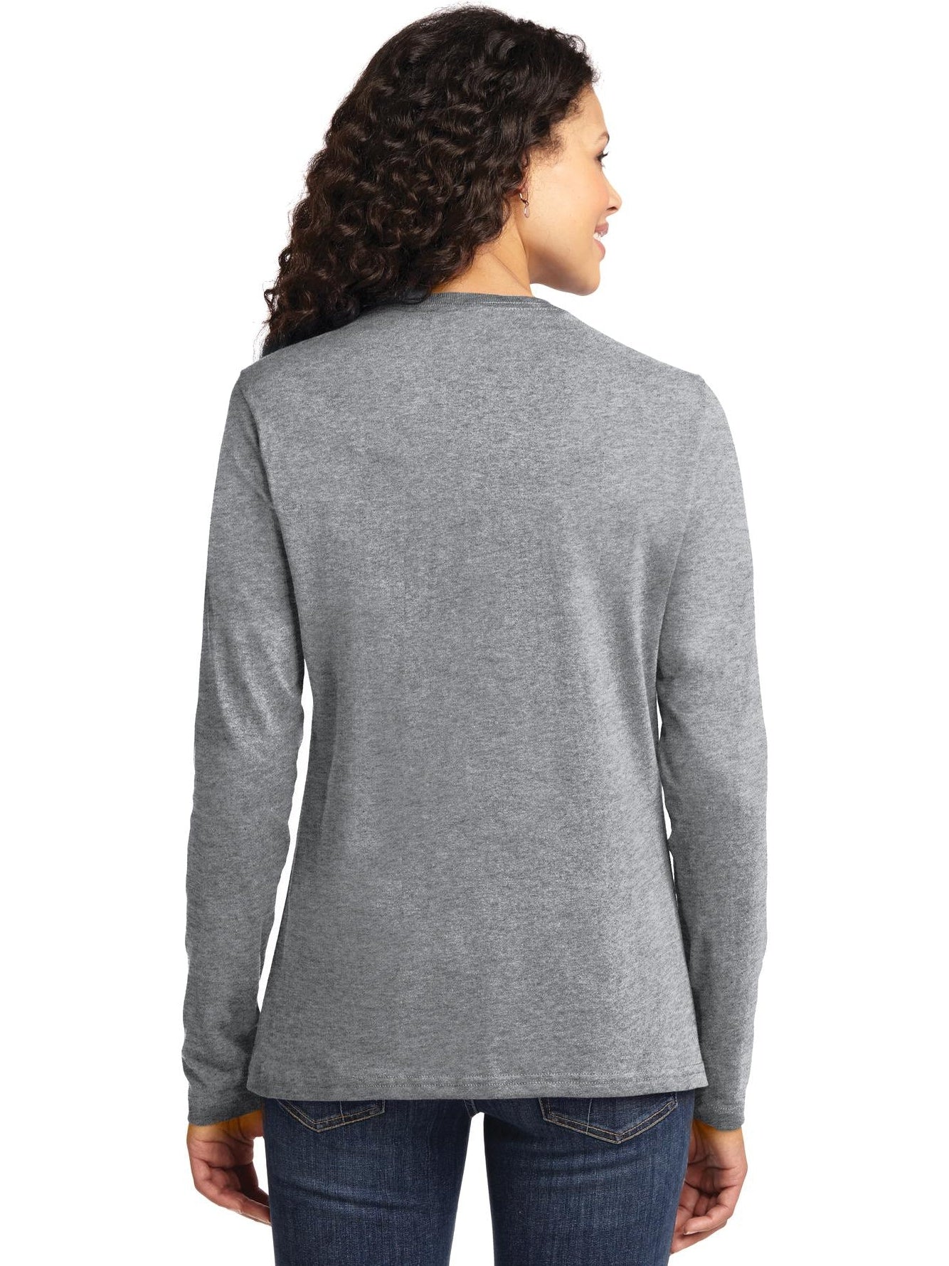 OUTLET-Port & Company Ladies Long Sleeve Cotton T-Shirt