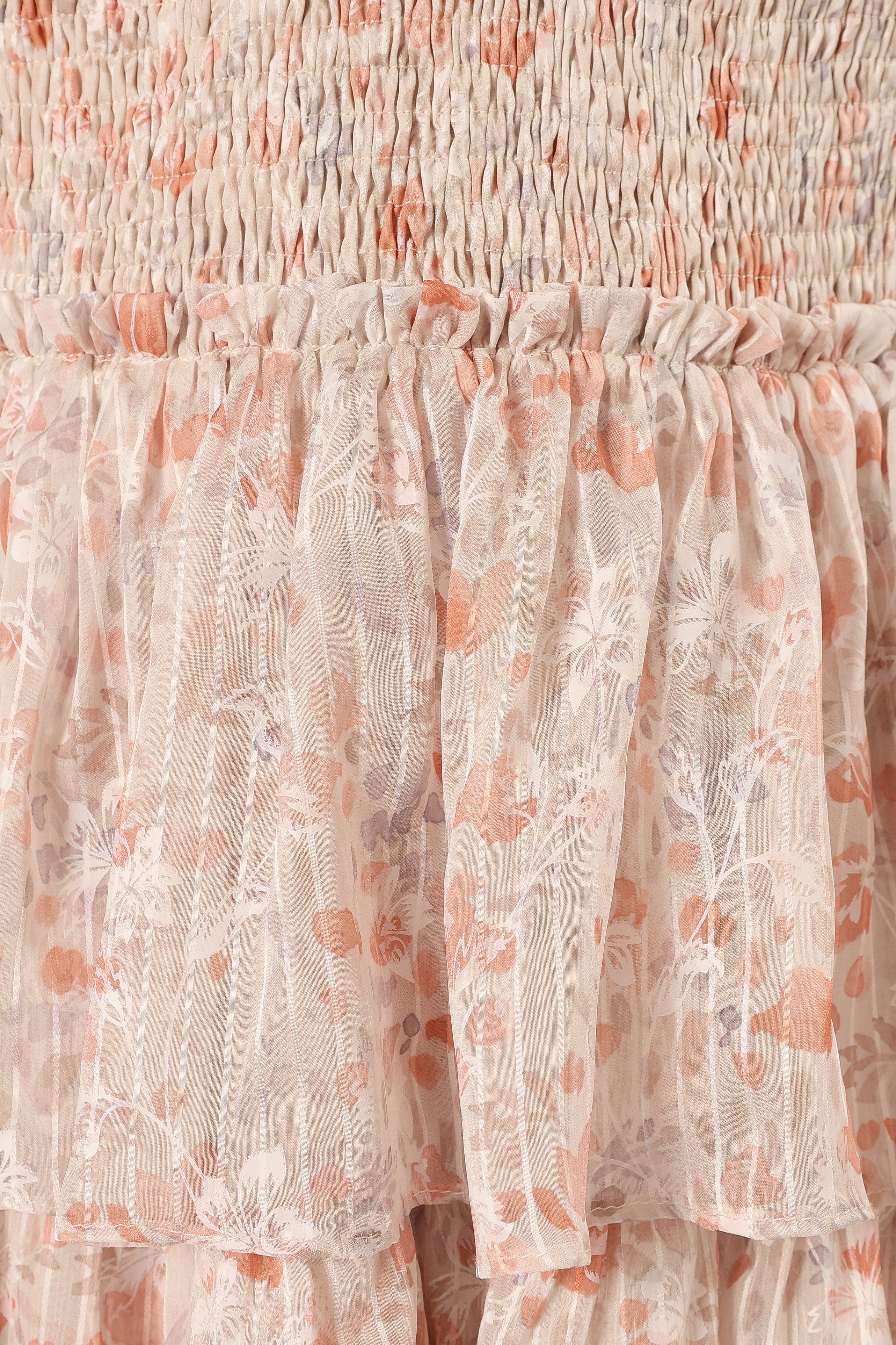 Kristah Maxi Dress - Peach Floral