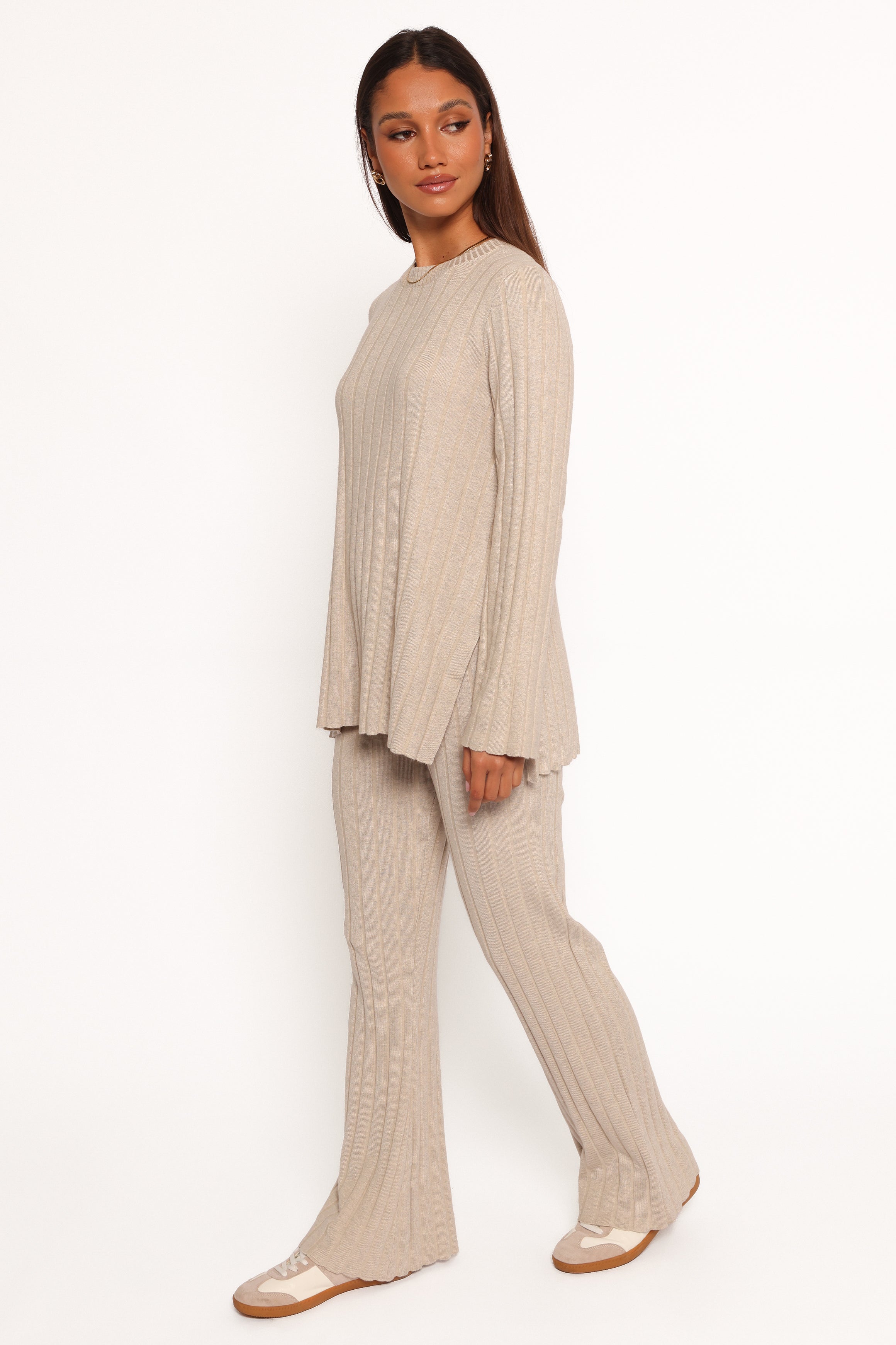 Silvie Long Sleeve Knitted Set - Oatmeal