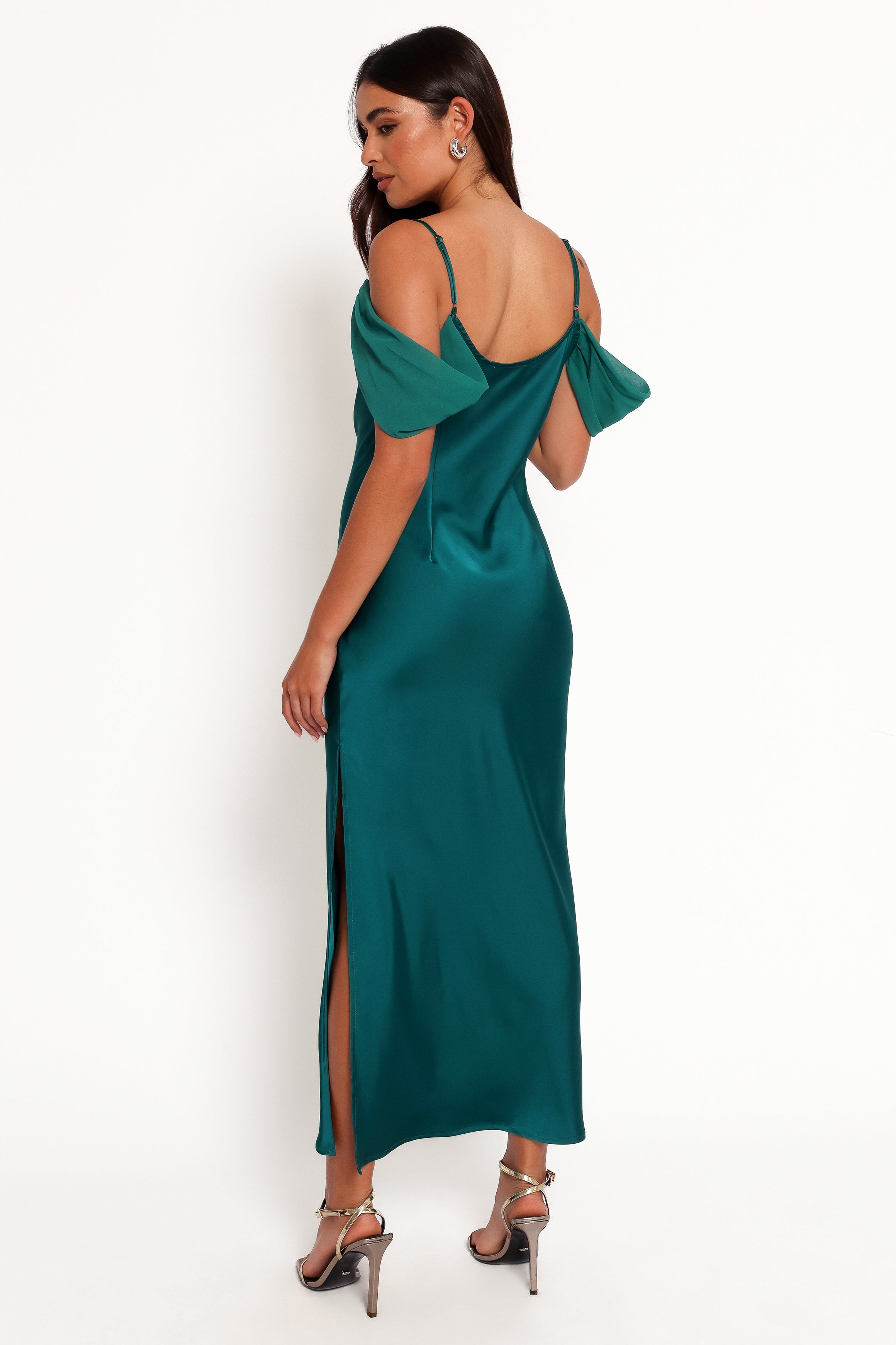 Reyna Off Shoulder Maxi Dress - Emerald Green