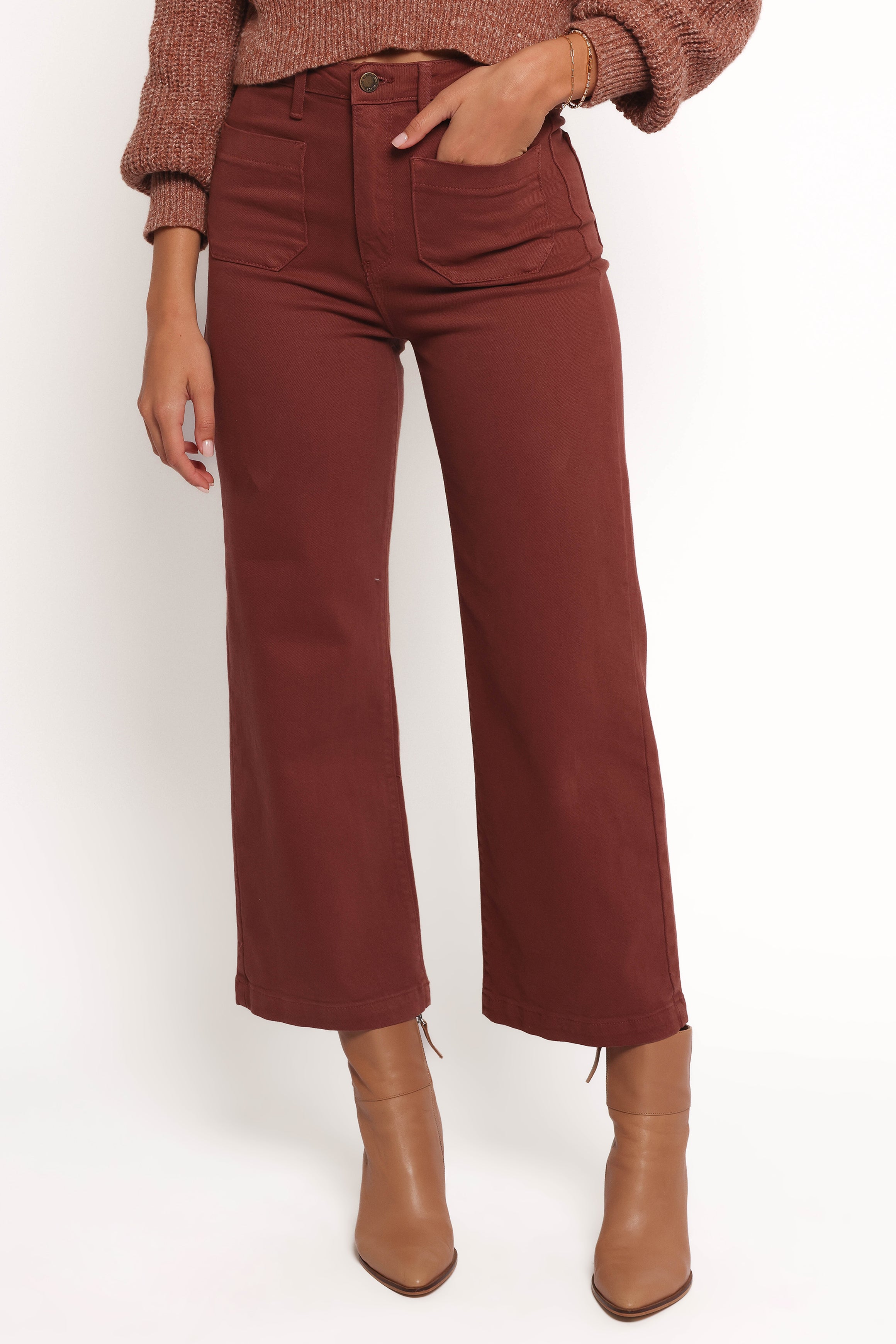 Noah High Rise Wide Leg Jean - Bronze